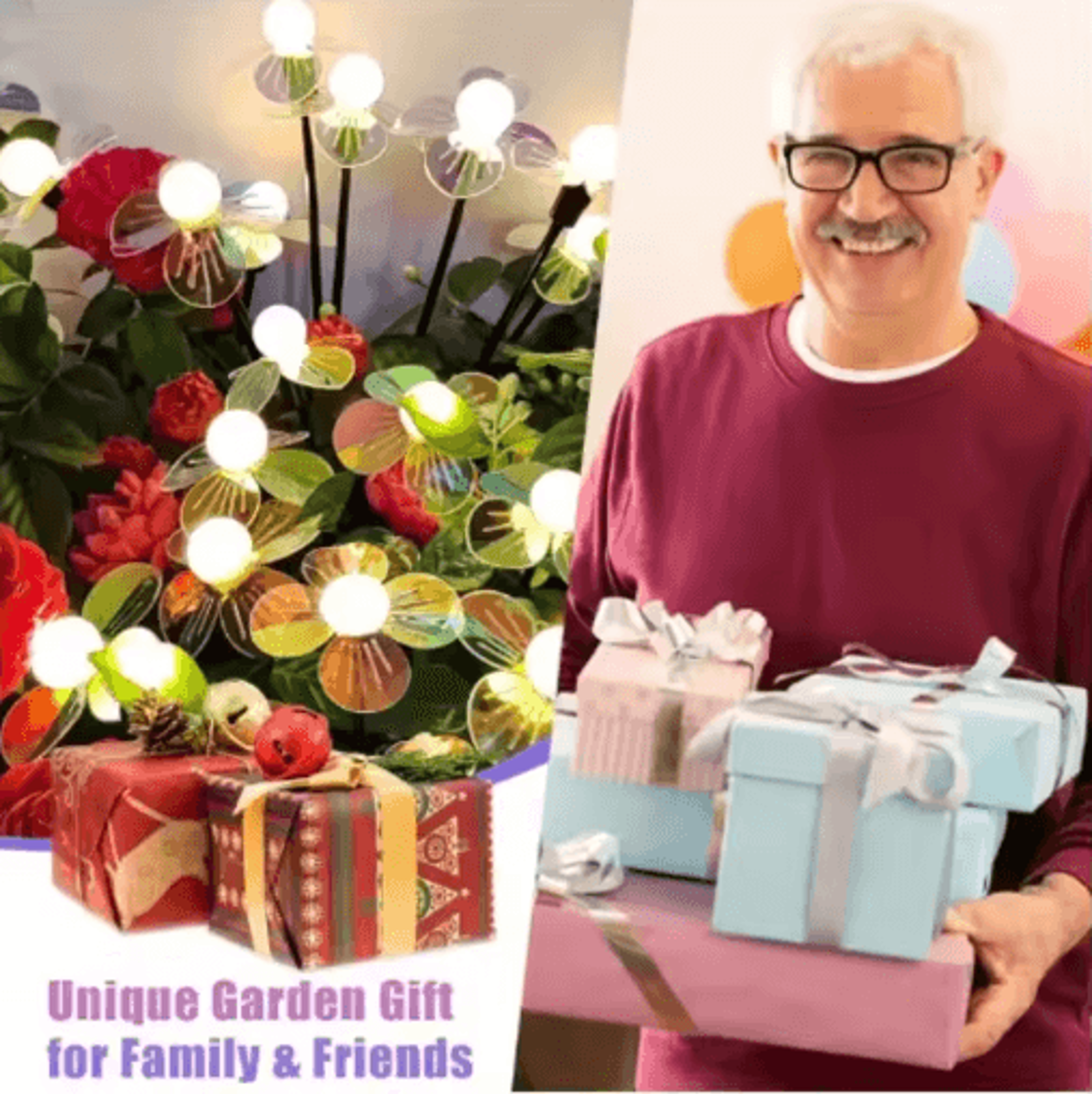 Solar Firefly Flower LED Garden Light With 2 Lighting Modes 2