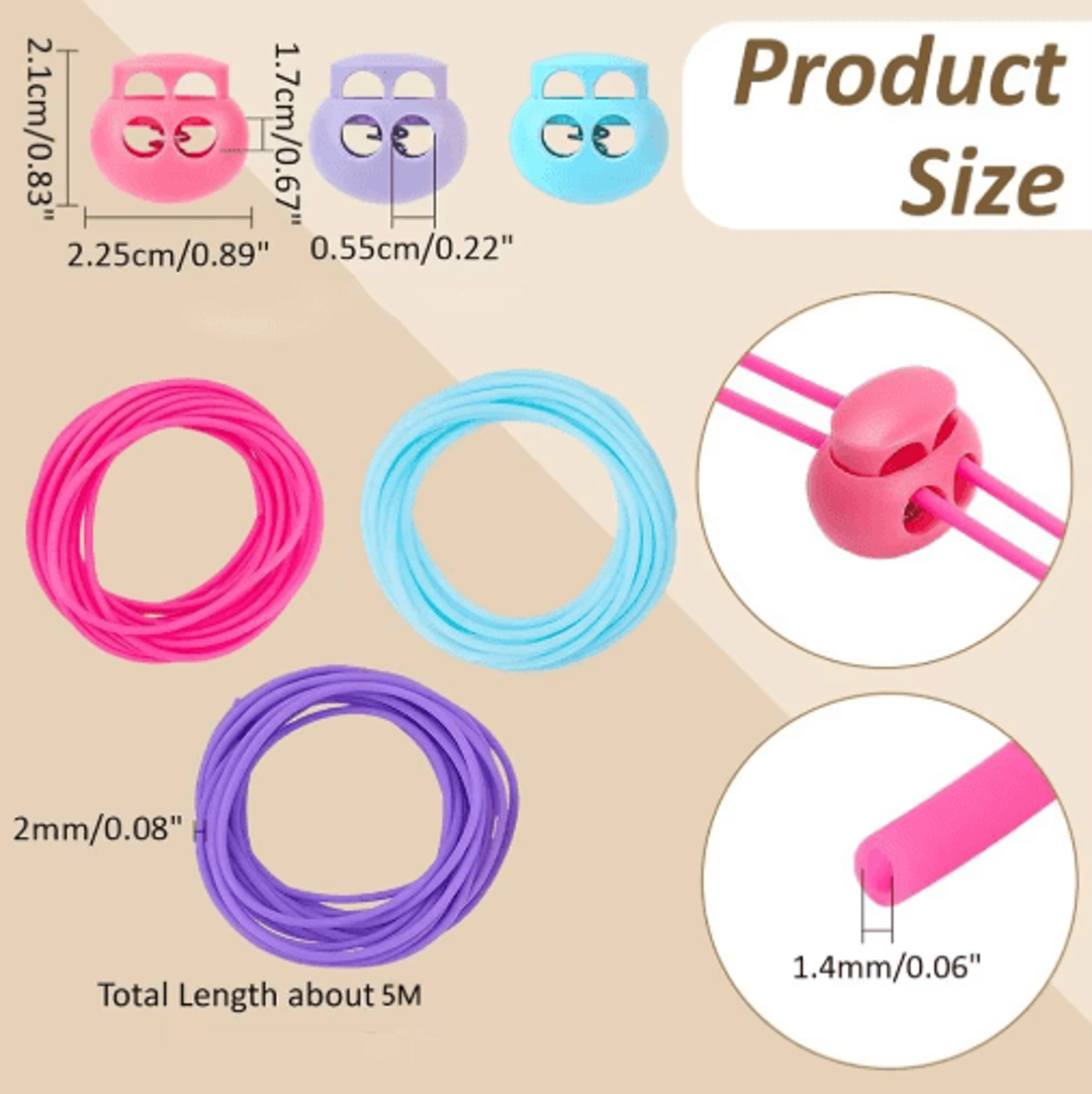 5M Hollow Rubber Stitch Keeping Cord For Knitting 5