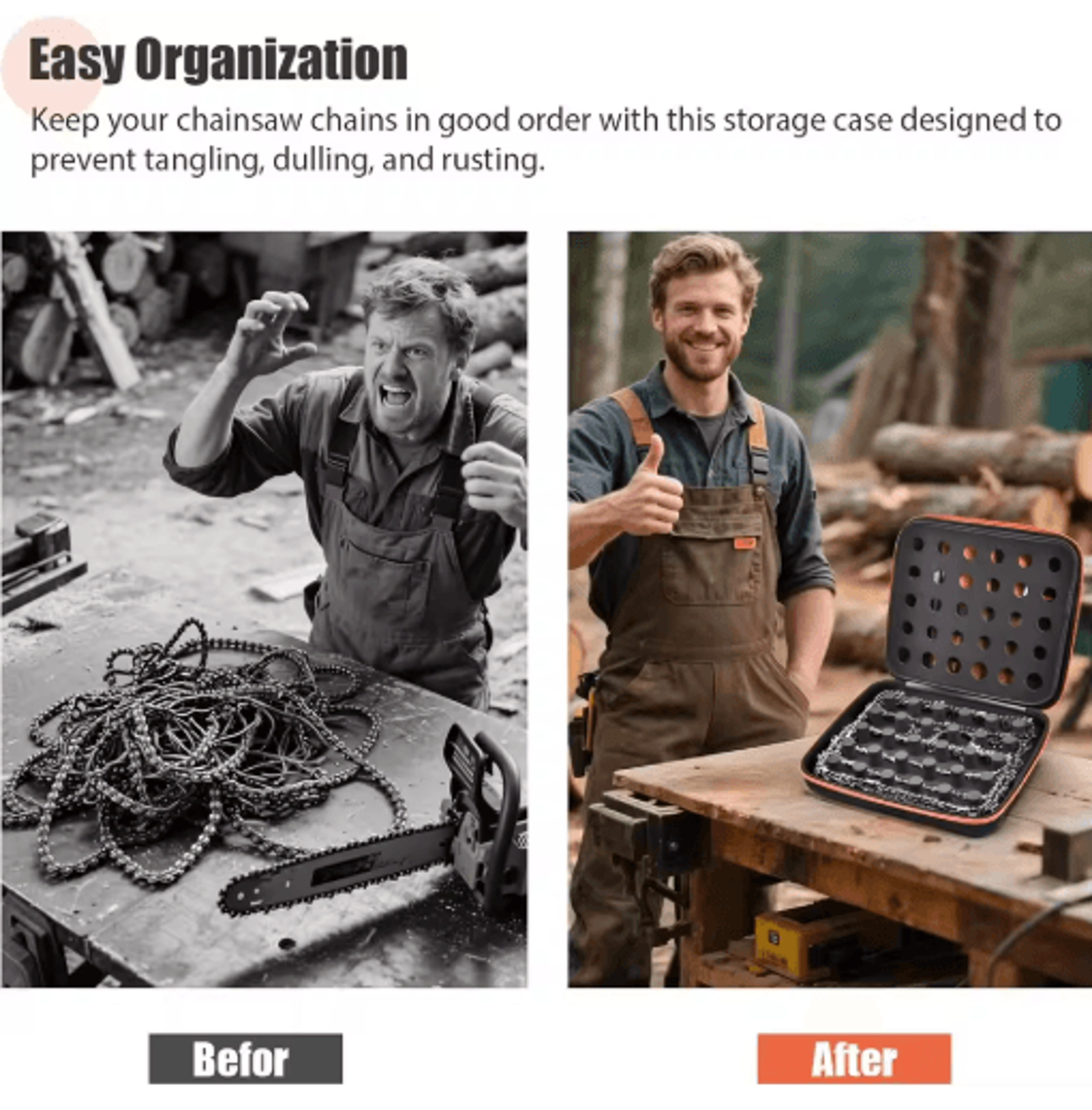 Chainsaw Chain Storage Case For 612 Replacement Chains 3