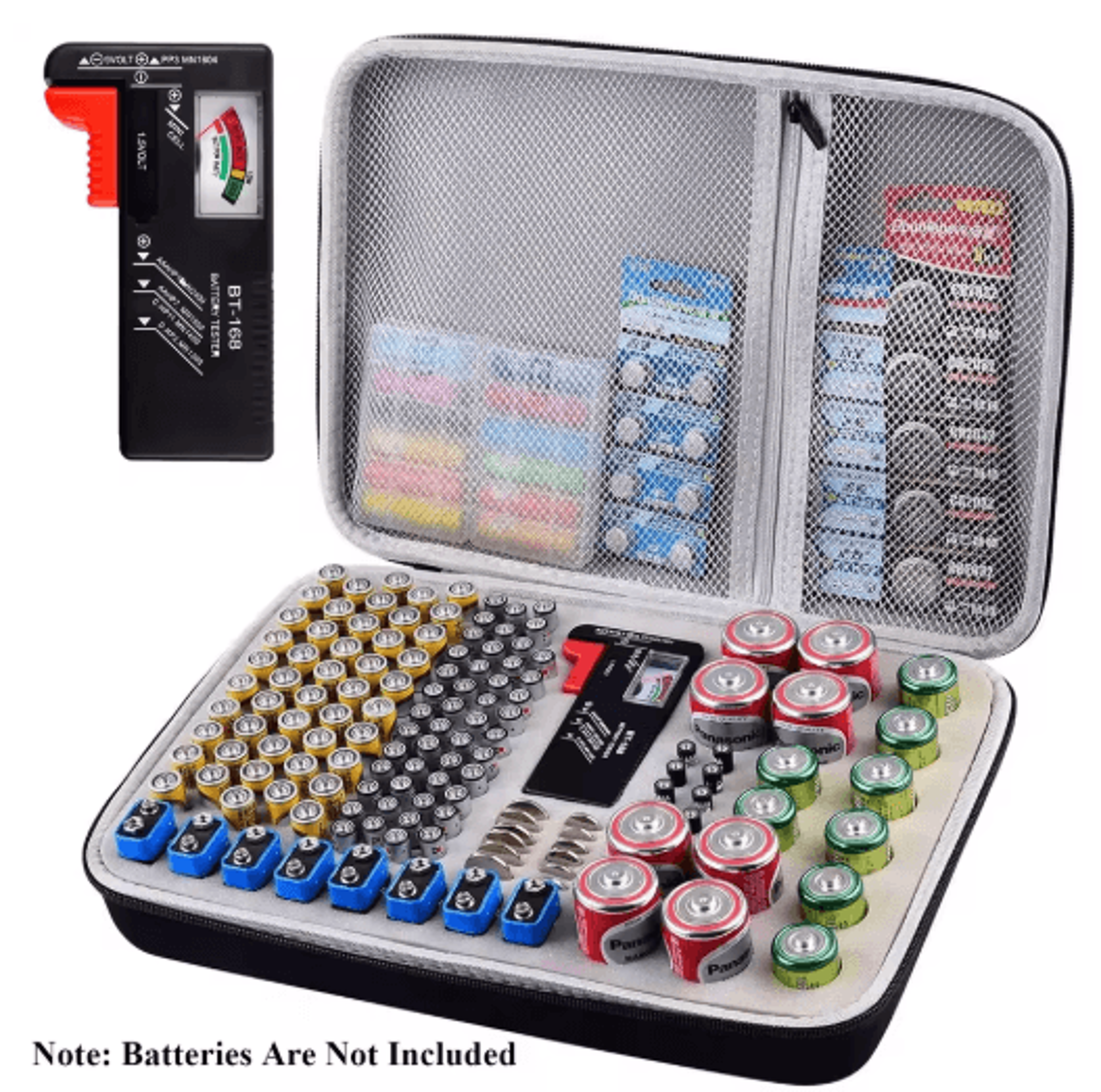 225Slot Battery Organizer Storage Case With BT168 Tester 1