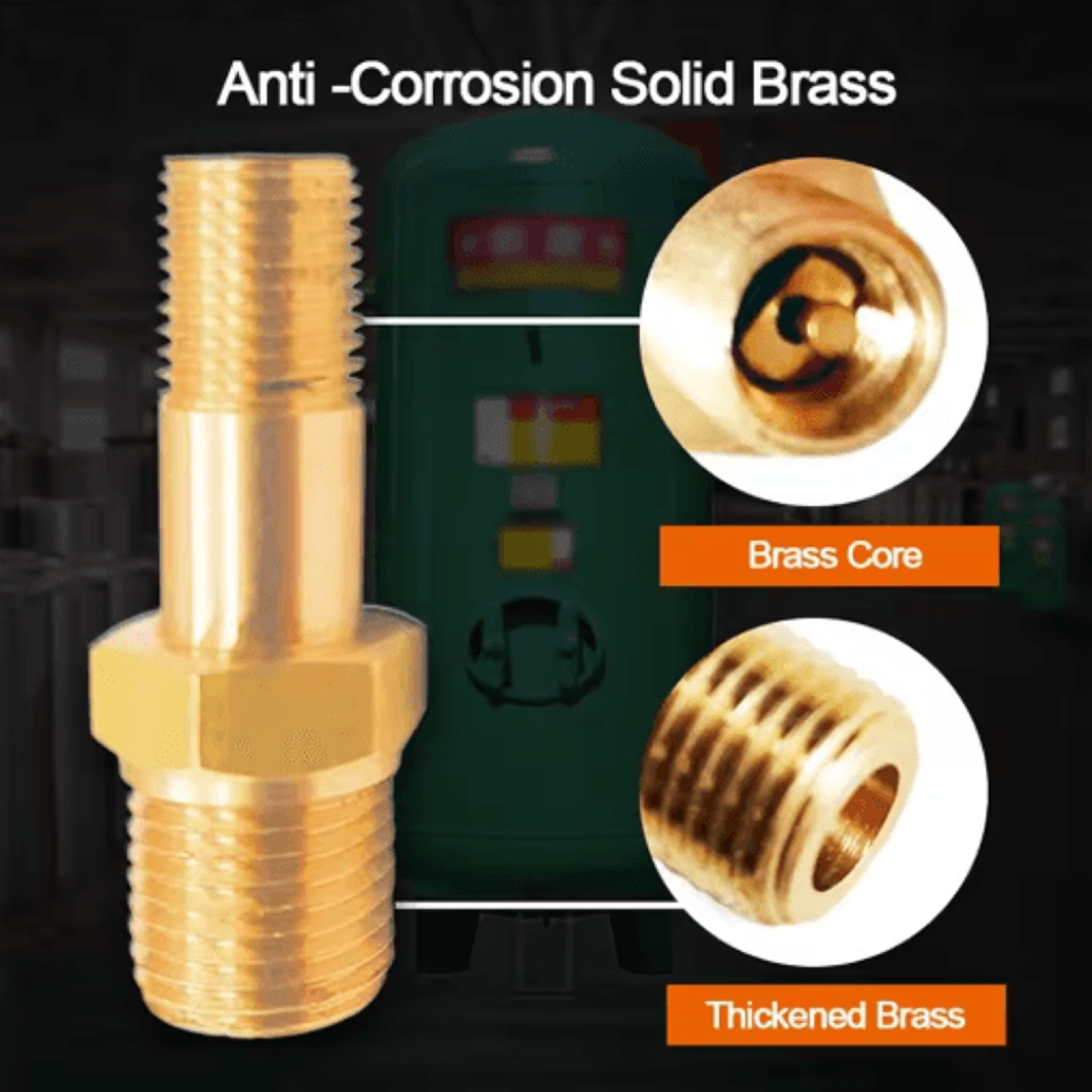 Brass Air Compressor Tank Fill Valve  14 NPT 18 NPT M10 Schrader Valve 6
