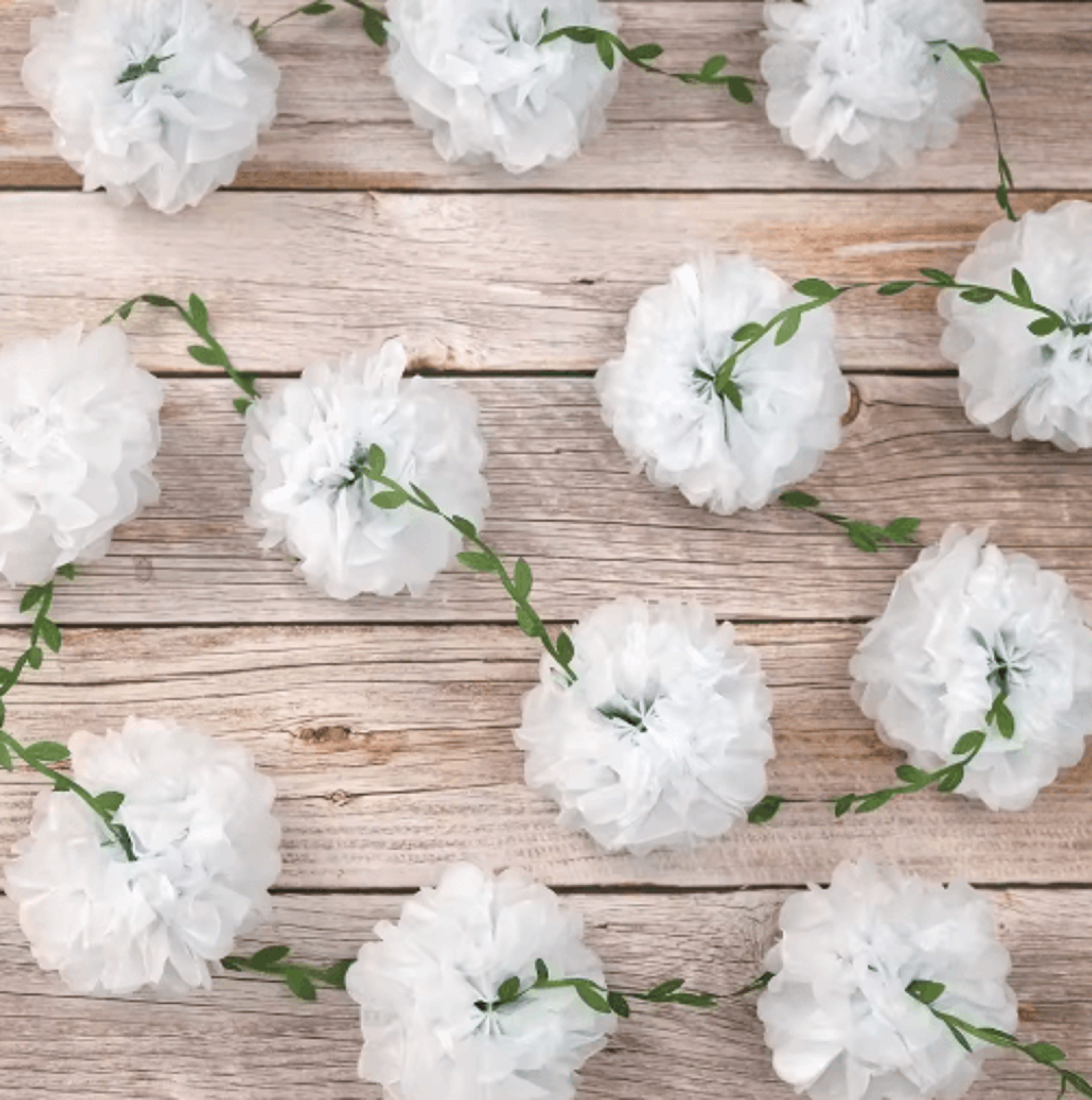 25m Tissue Paper Pom Pom Flower Garland 5