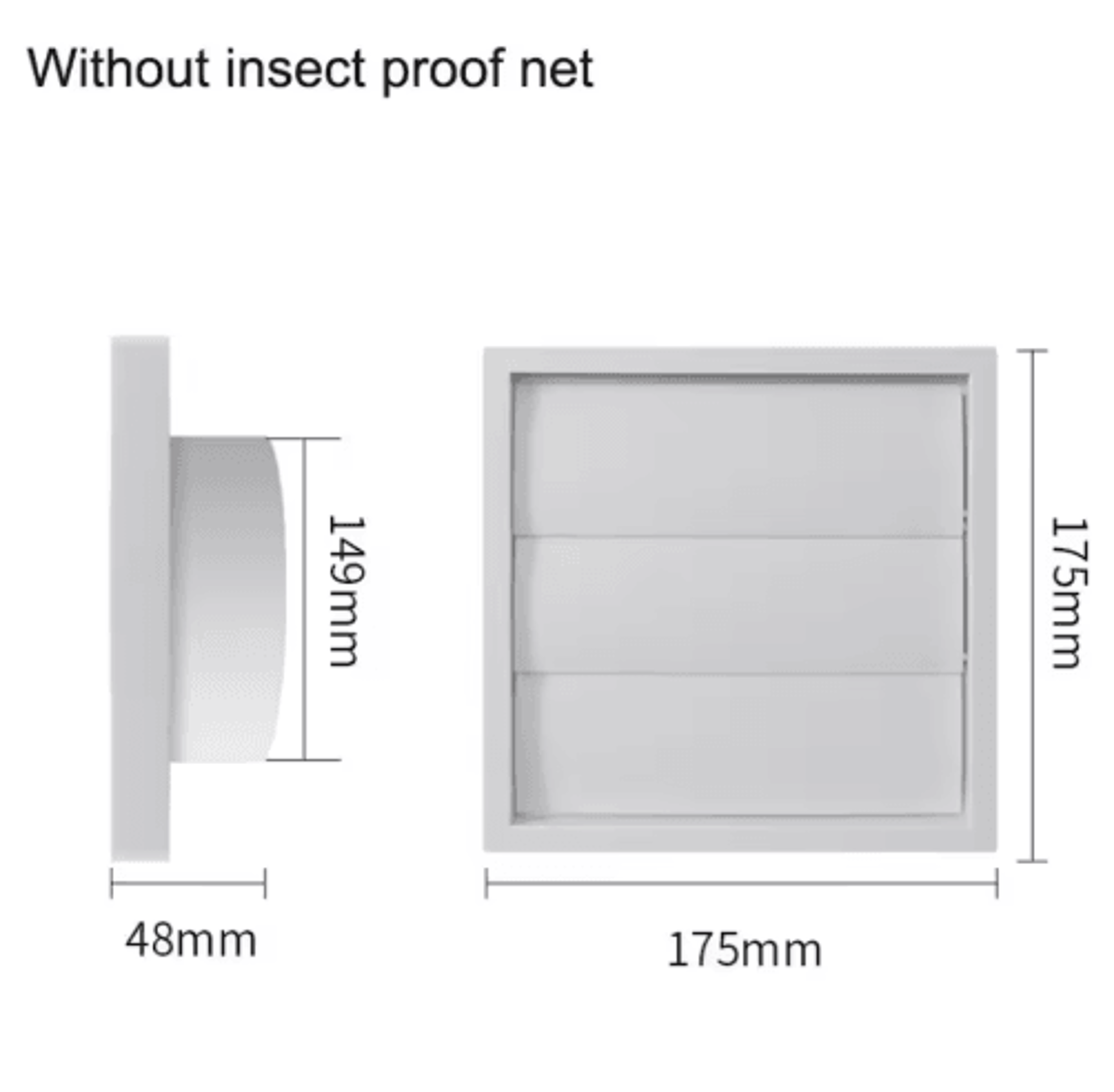 White OneWay Exhaust Vent Cover Grille With Screen 2