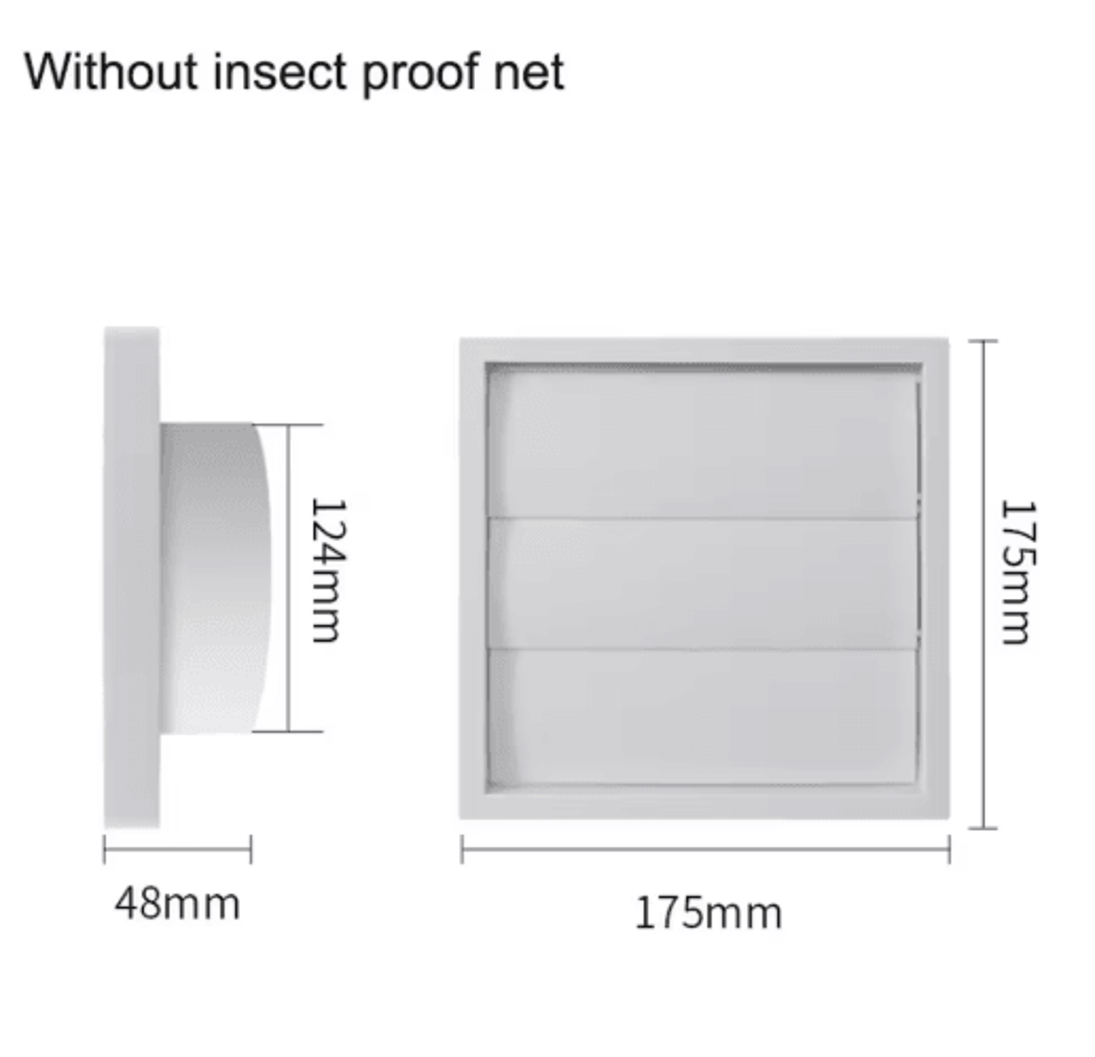 White OneWay Exhaust Vent Cover Grille With Screen 3
