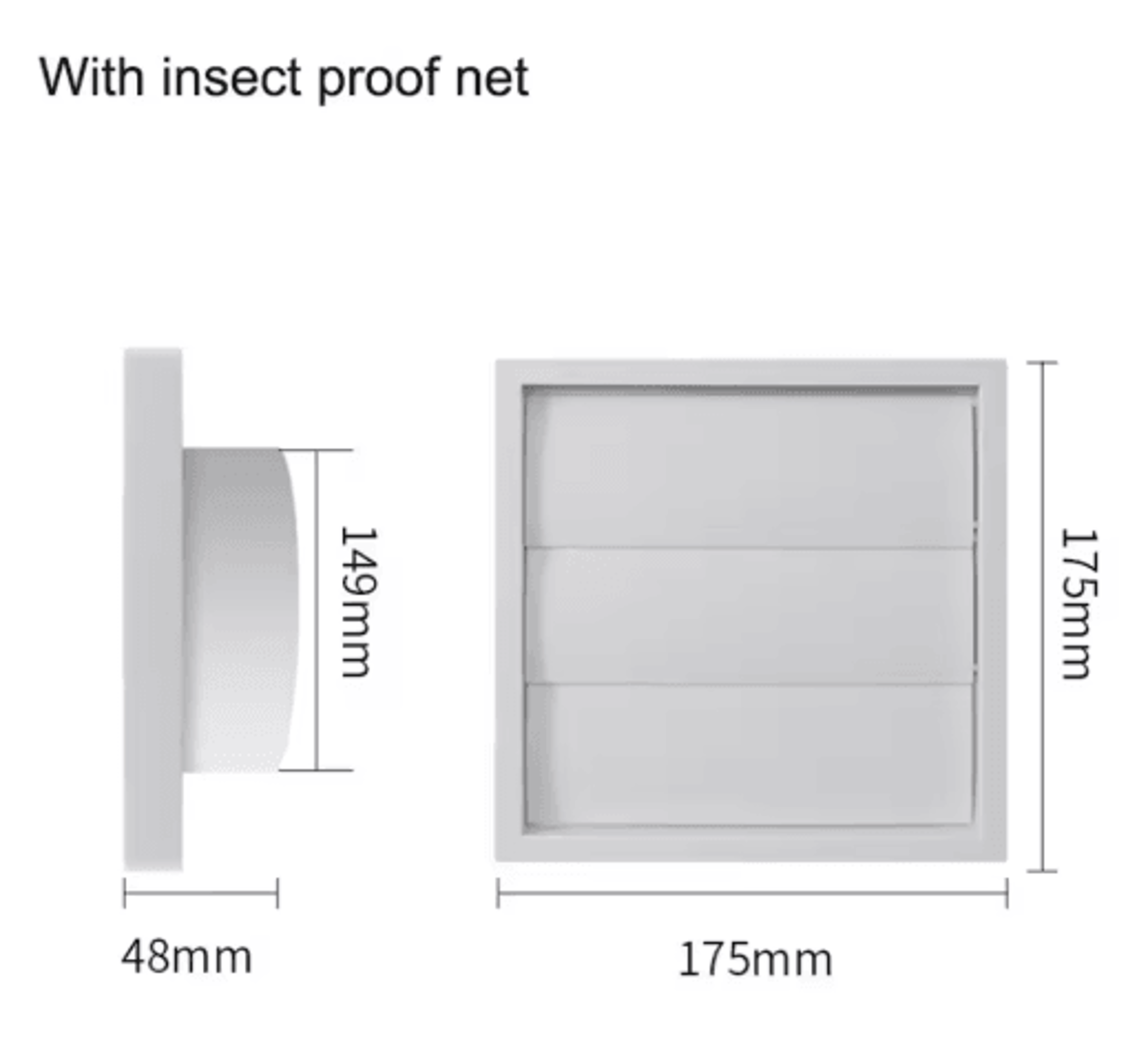 White OneWay Exhaust Vent Cover Grille With Screen 5