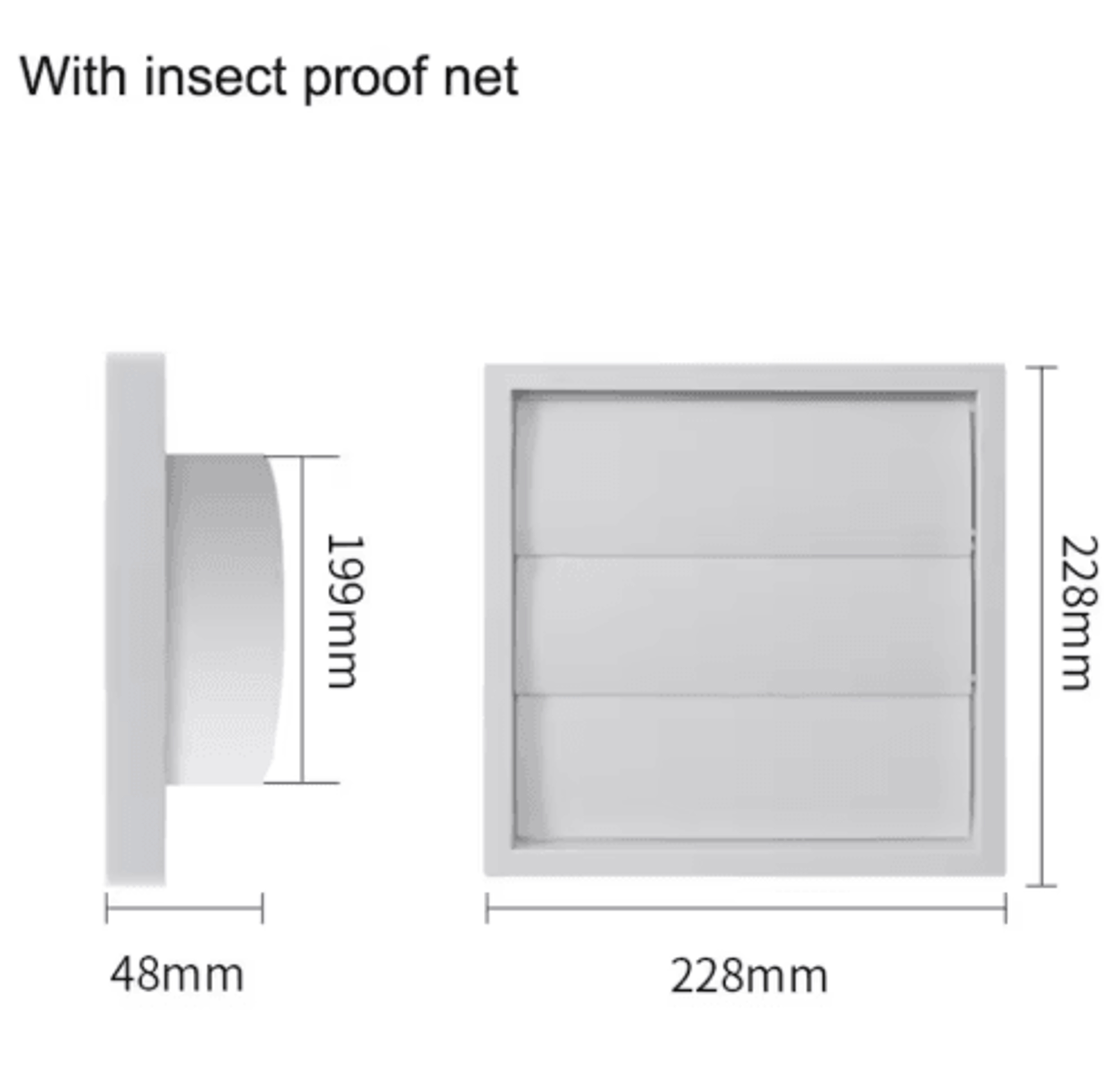 White OneWay Exhaust Vent Cover Grille With Screen 7