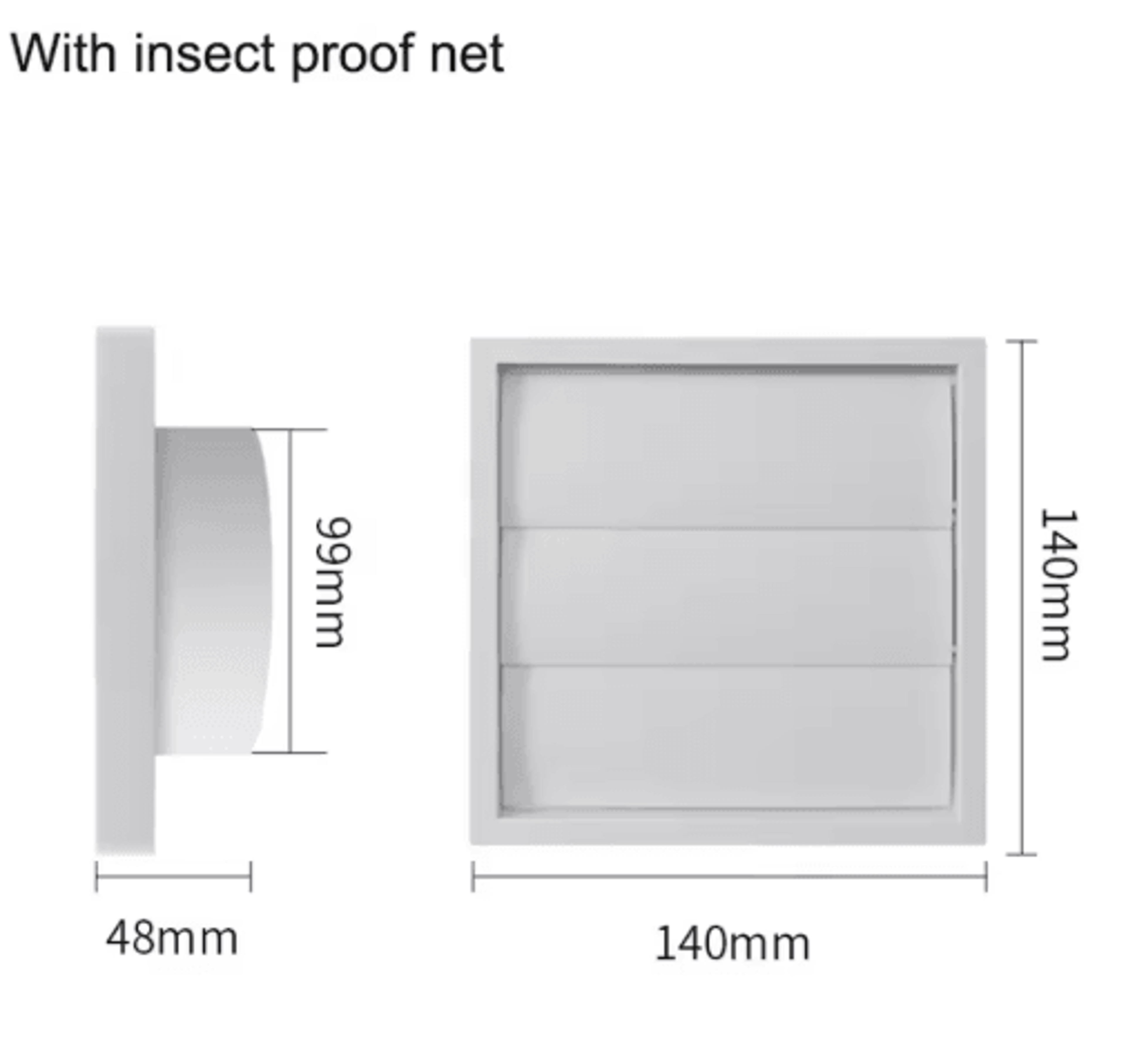 White OneWay Exhaust Vent Cover Grille With Screen 8