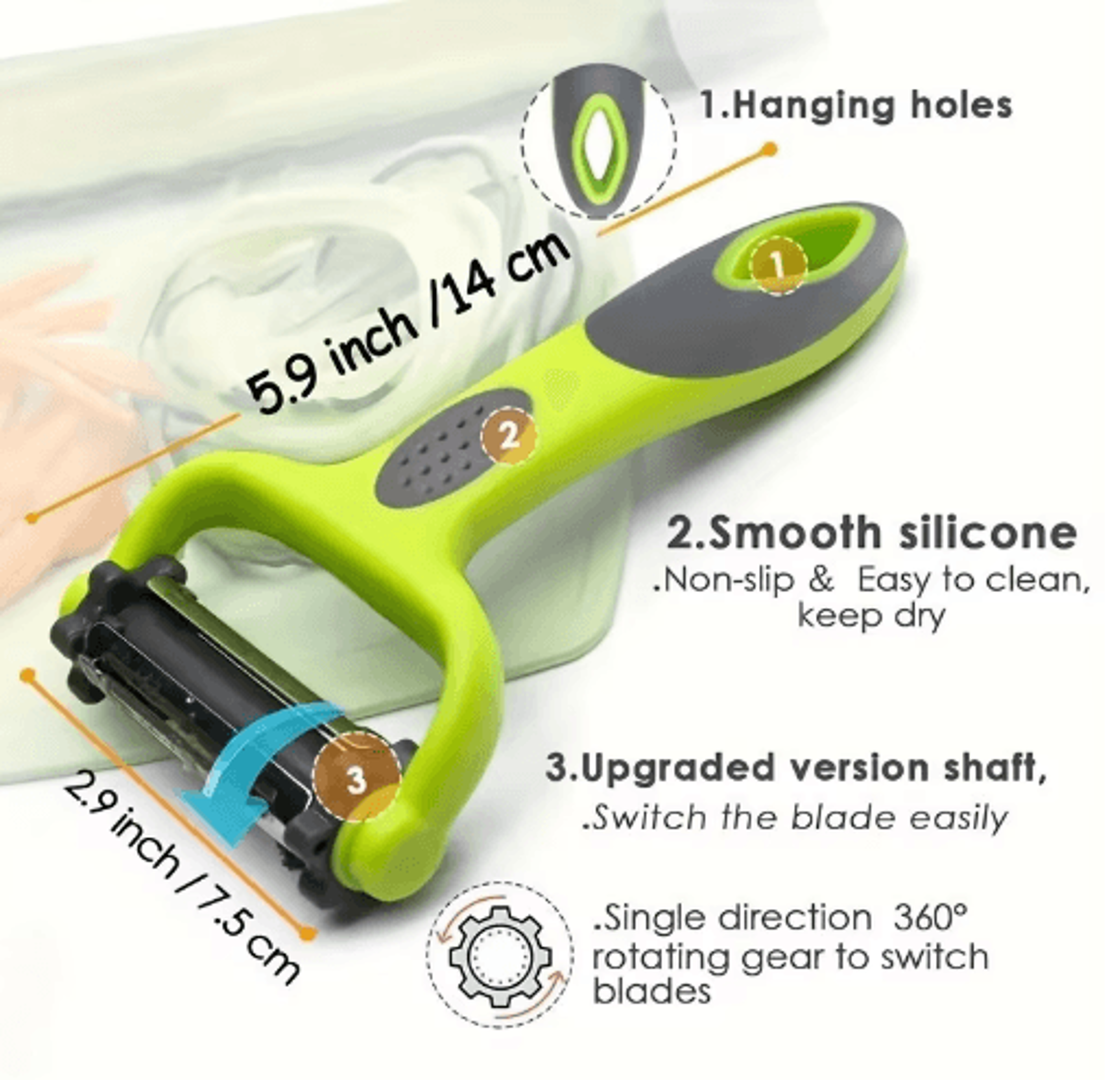 3in1 Fruit  Vegetable Peeler Grater And Shredder 3