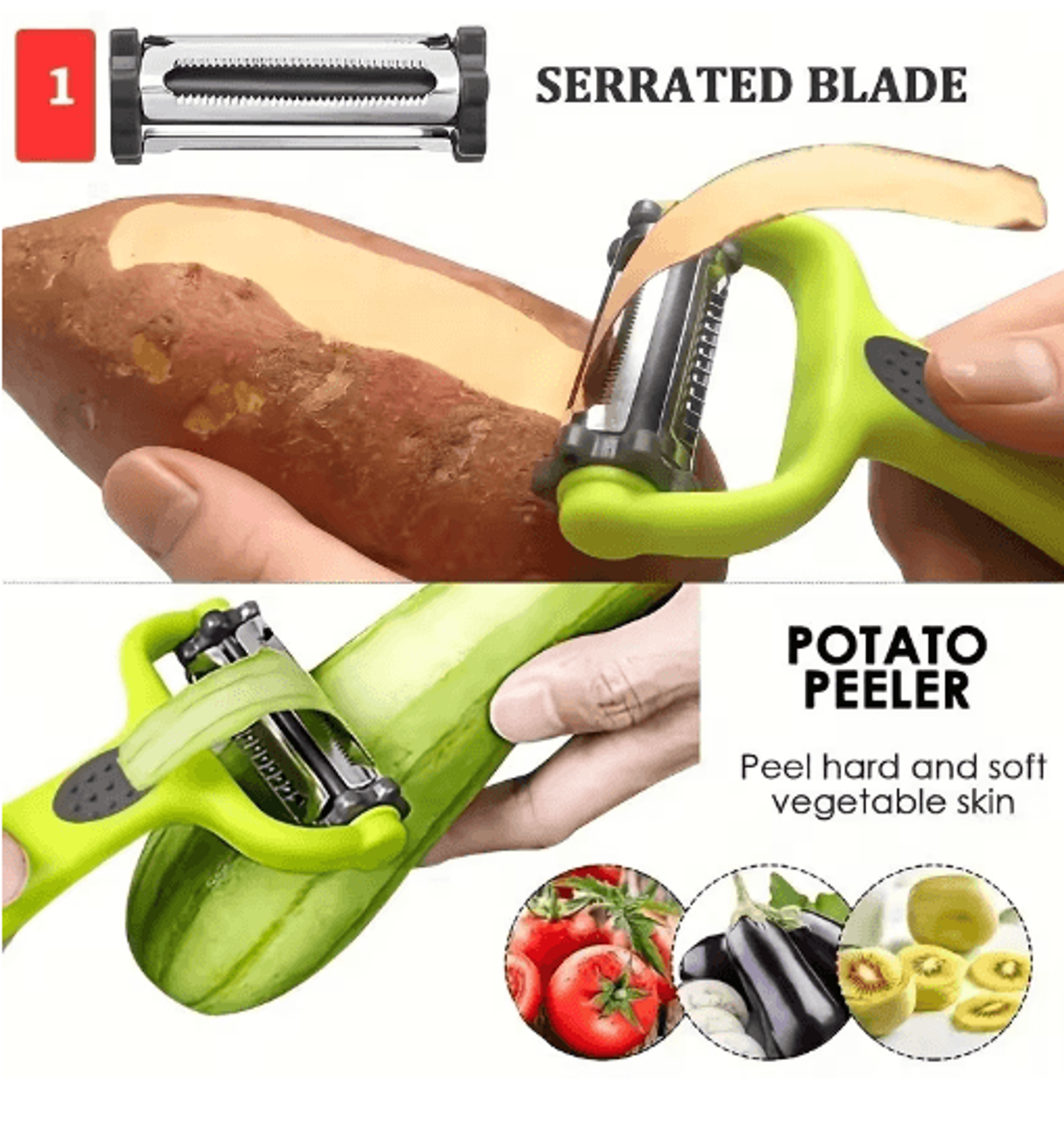 3in1 Fruit  Vegetable Peeler Grater And Shredder 5
