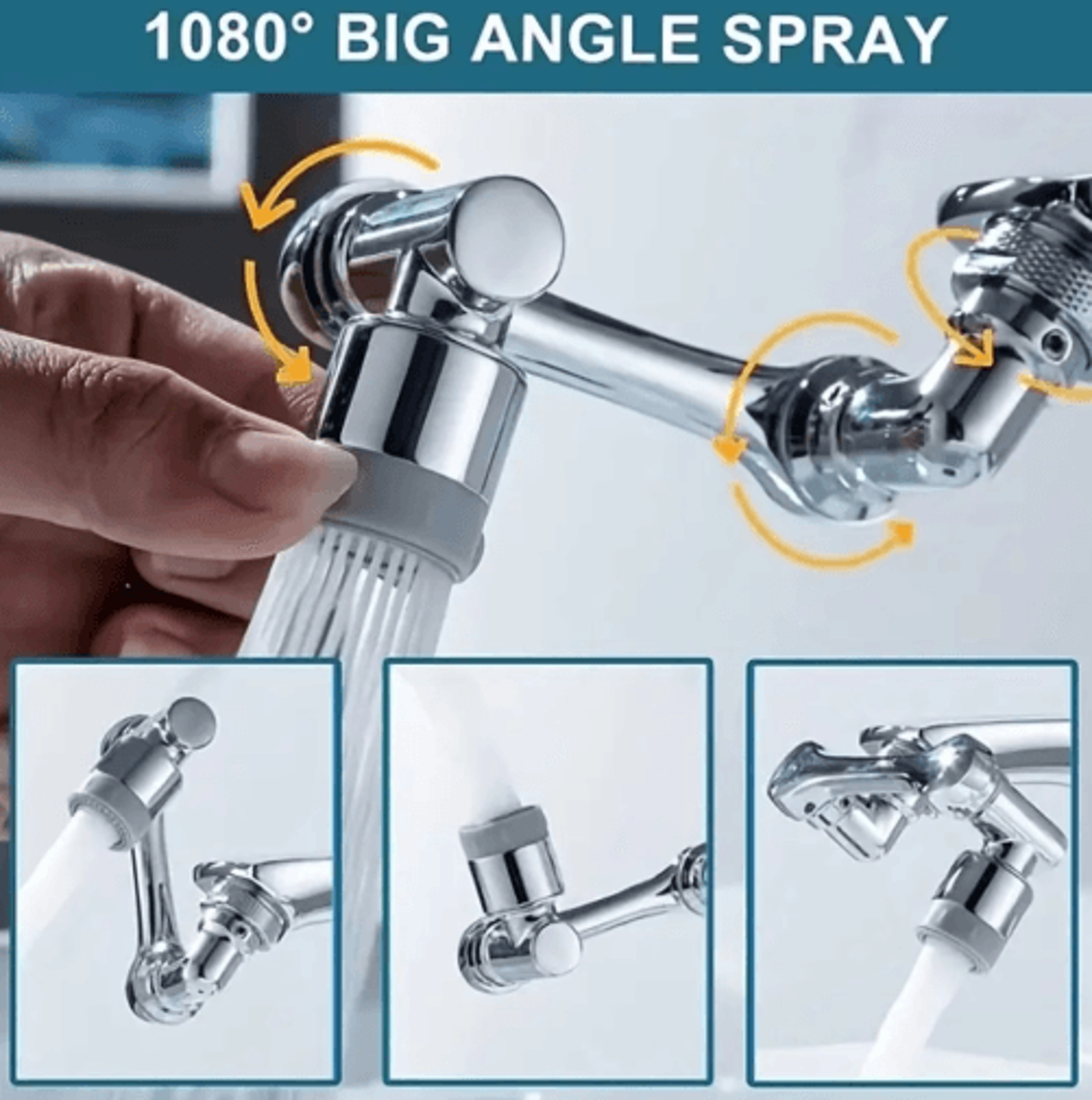 360 Rotating Foldable Faucet Extender Spray Head 3