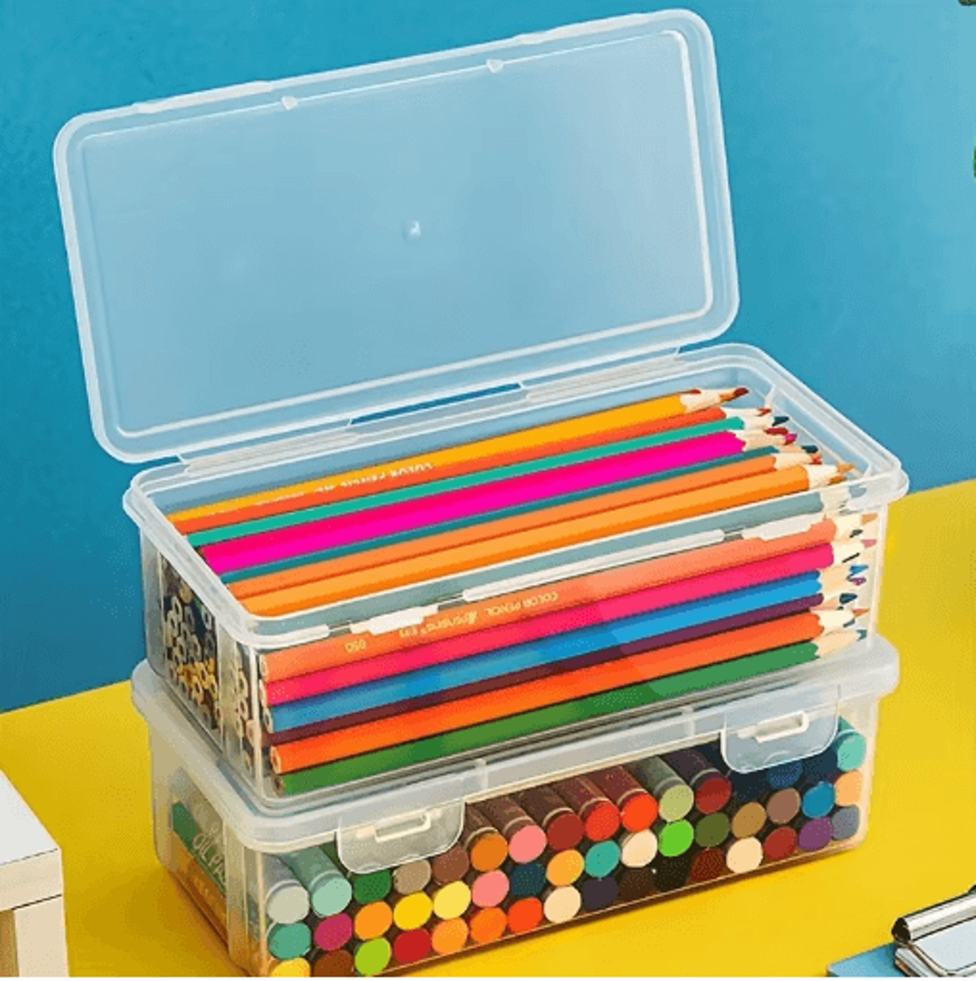 24Piece LargeCapacity Transparent Office Storage Boxes 5