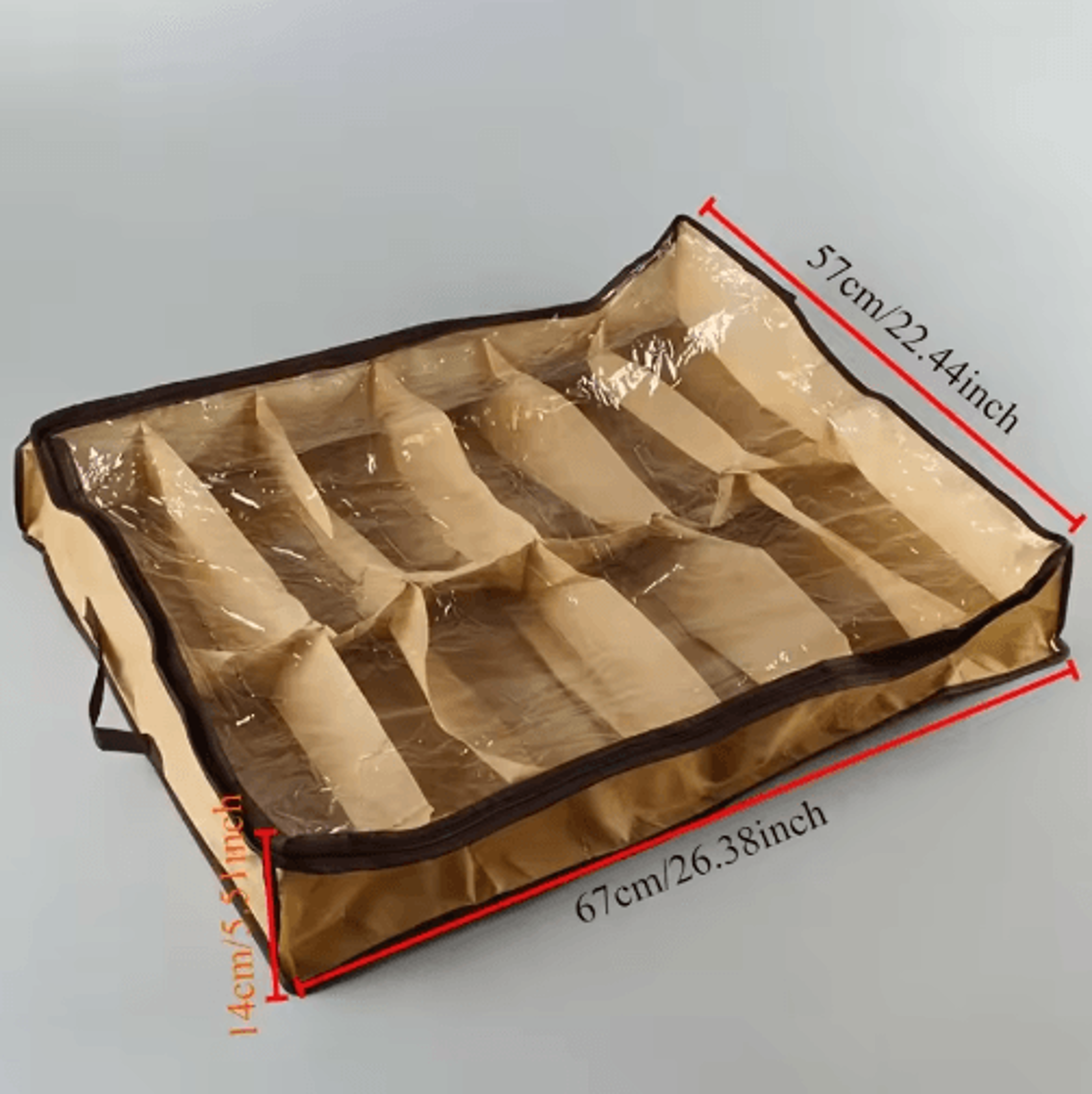 12Compartment Under Bed Shoe Organizer  Dustproof Transparent Shoe Storage Solution 3