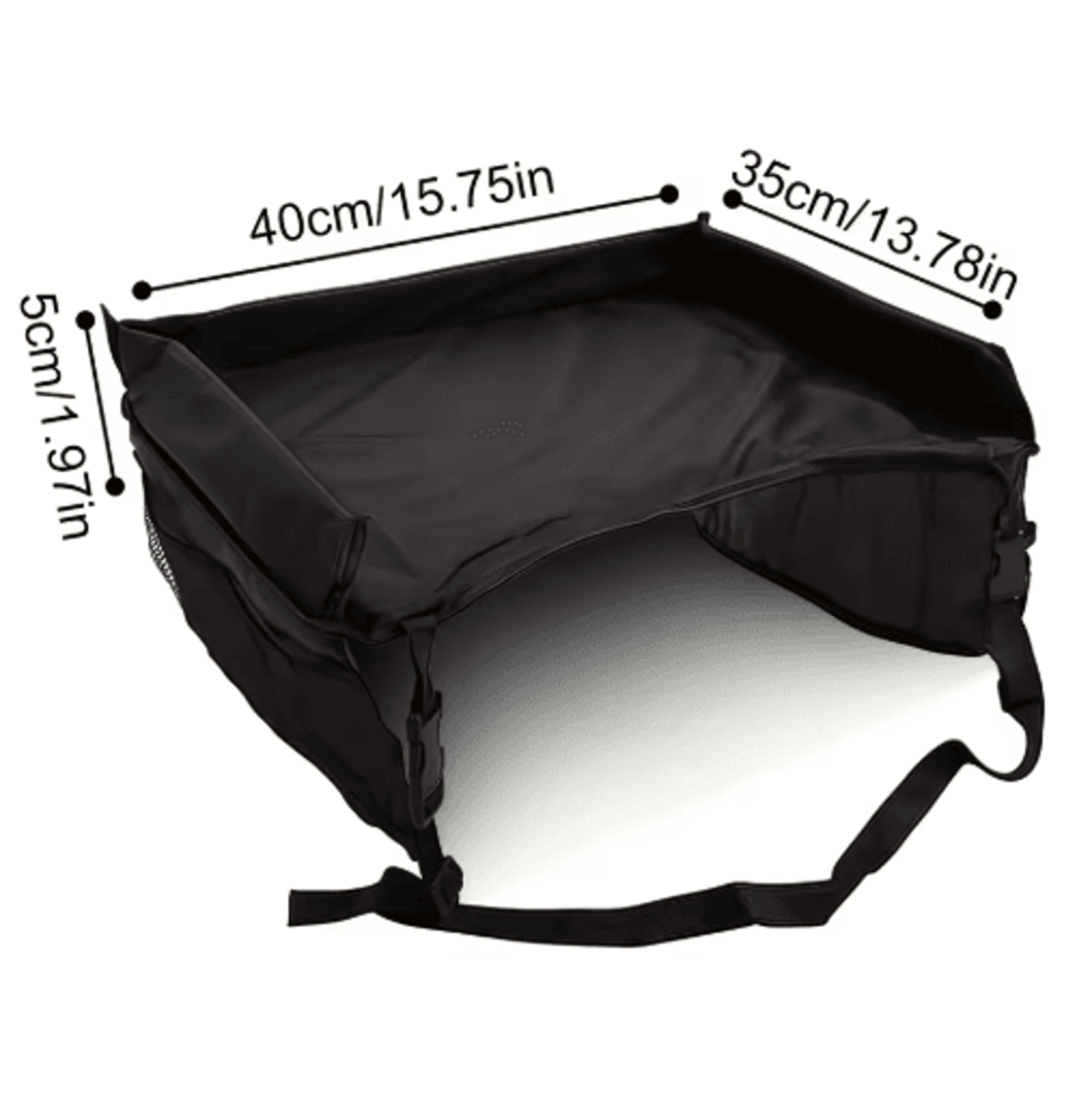 Foldable Expandable Car Seat Travel Tray  Lightweight Backseat Organizer With Storage Pockets 2