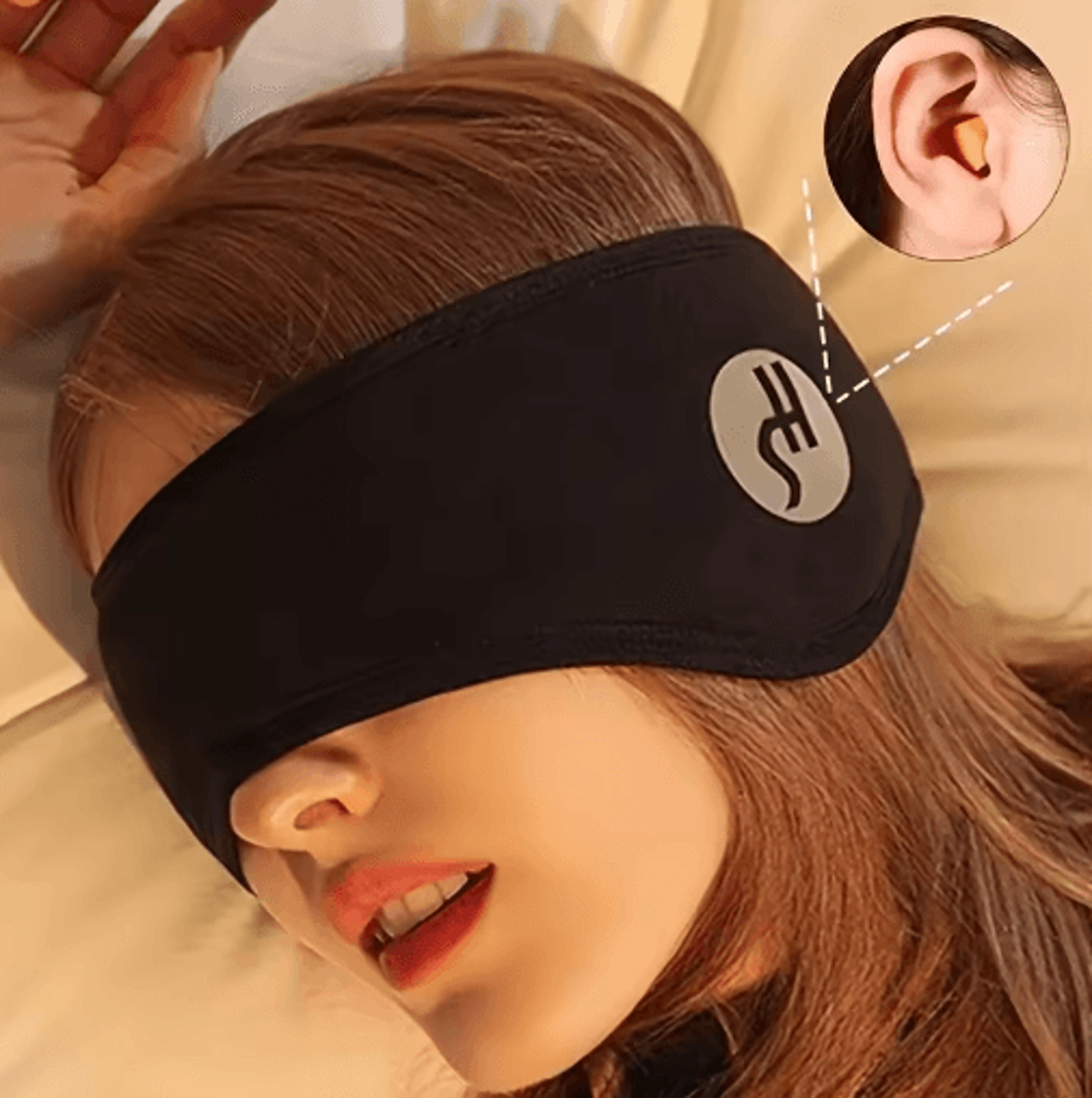 NoiseReducing Sleep Mask With Ear Covers  Adjustable Soft Travel Eye Mask 1