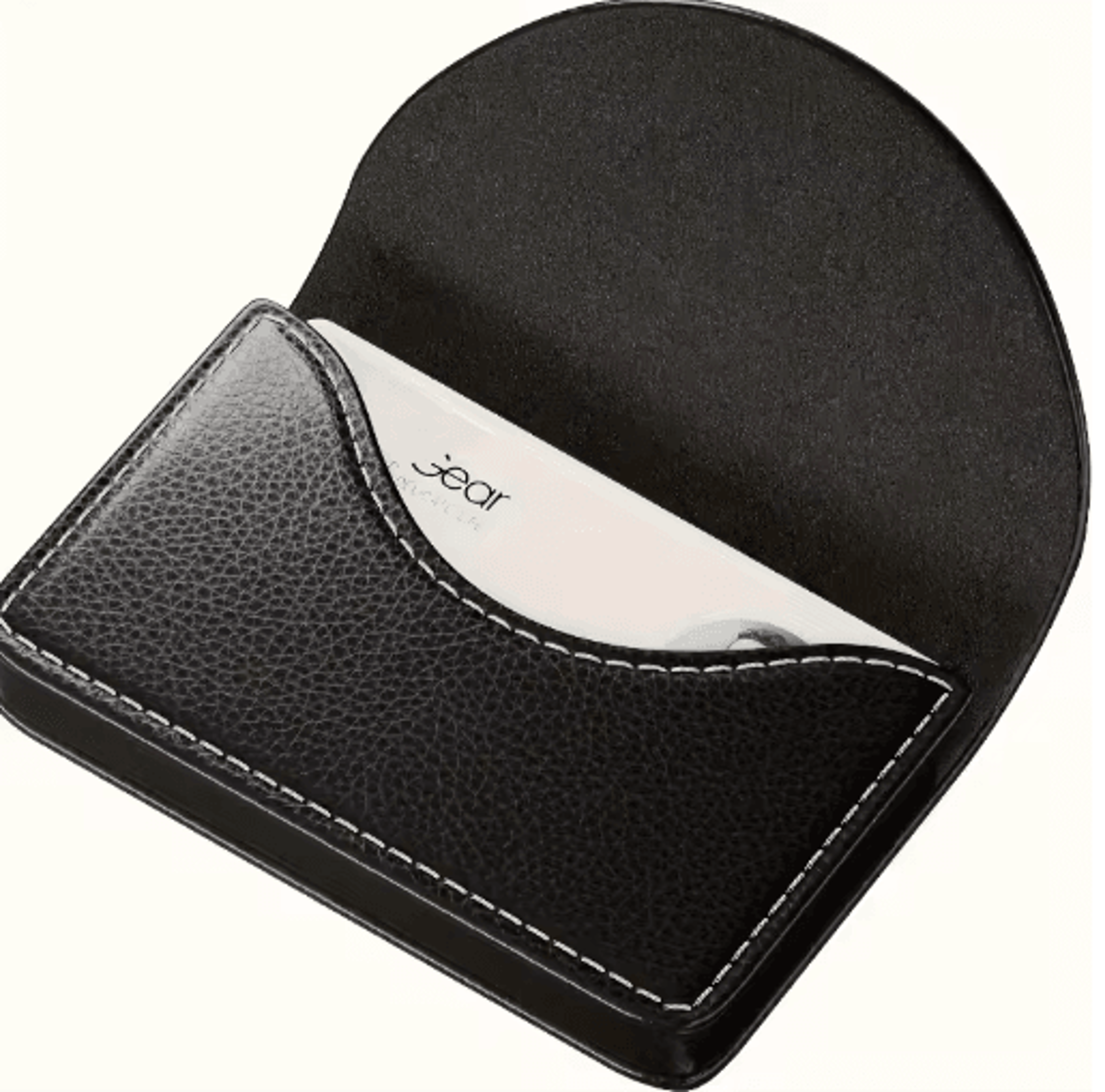 Luxury Lychee Leather Business Card Holder  Magnetic Desktop Card Organizer 1