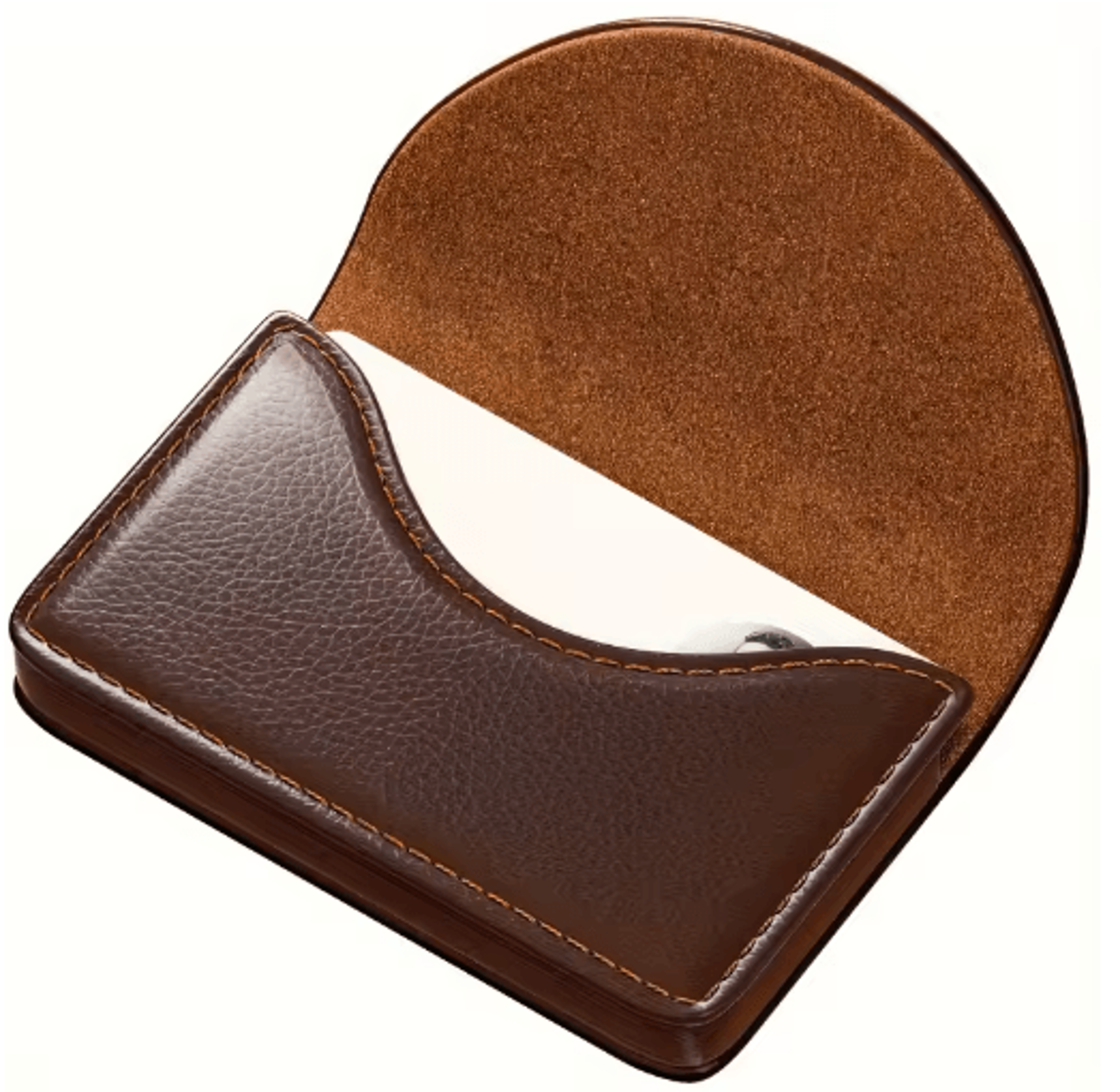 Luxury Lychee Leather Business Card Holder  Magnetic Desktop Card Organizer 2