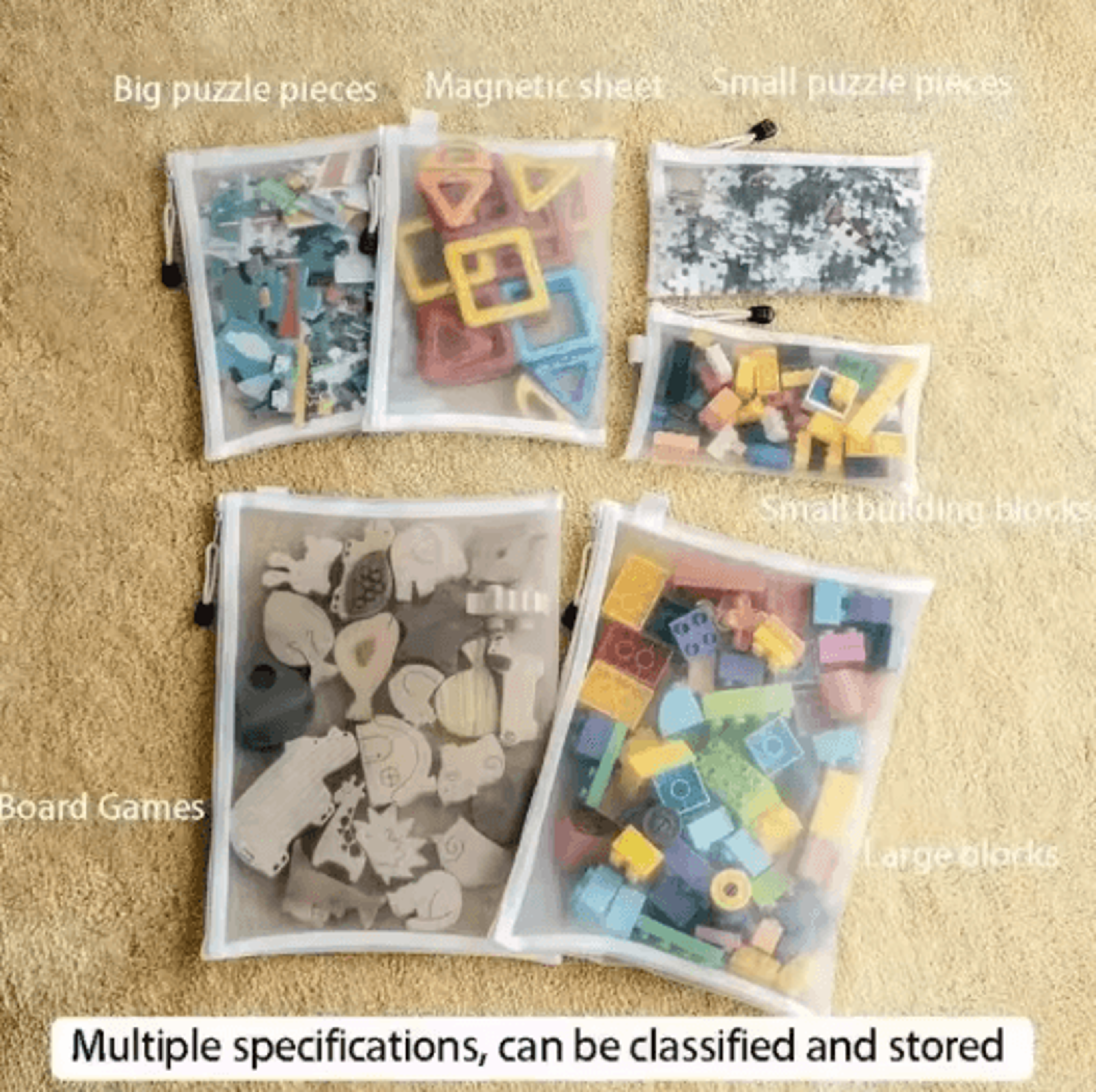 Transparent Mesh Toy Storage Bags  Zipper Pouches For Blocks Puzzles  Small Parts 15