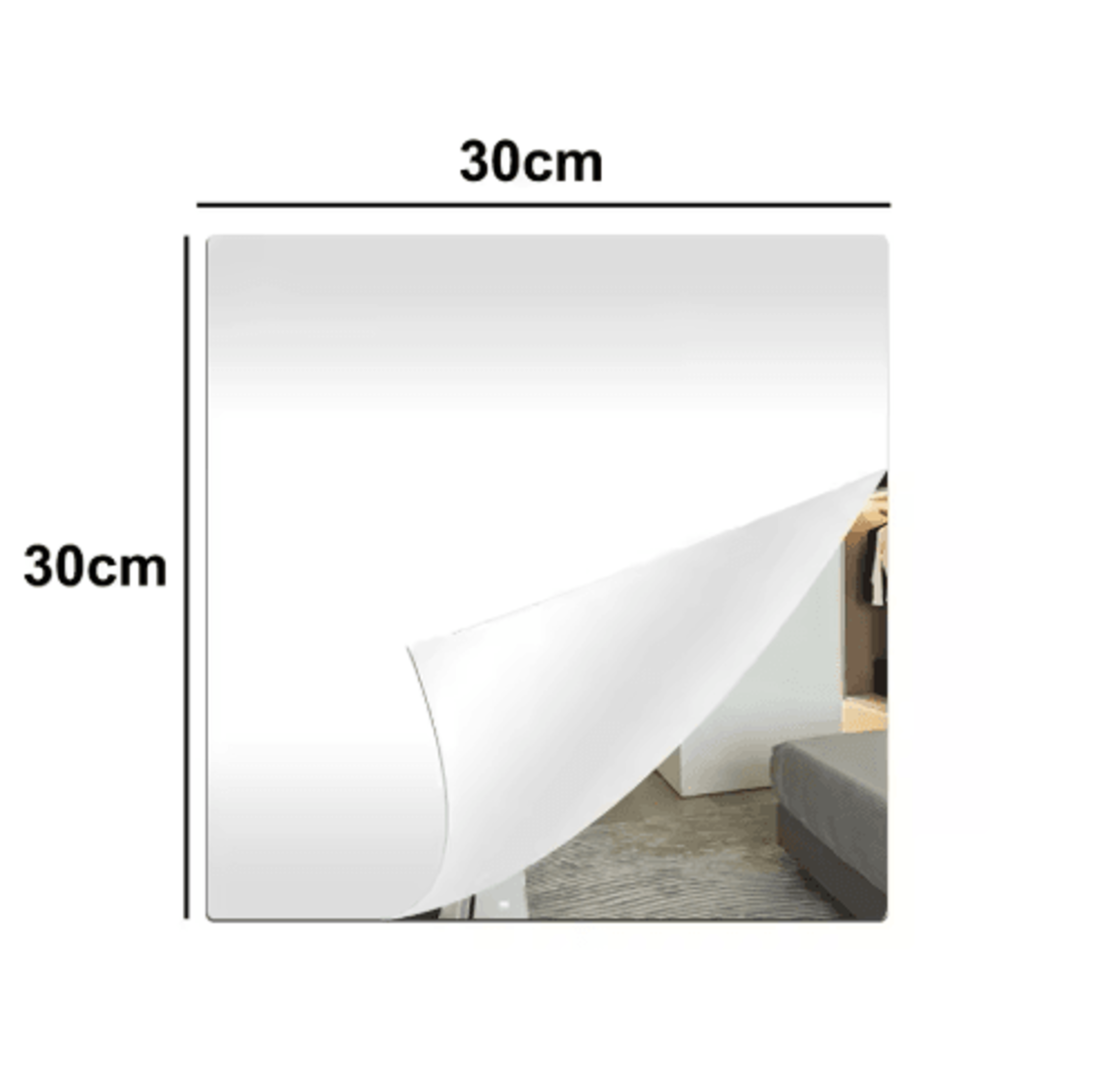 SelfAdhesive Acrylic Mirror Sheet  16mm Shatterproof DIY NonGlass Mirror 3