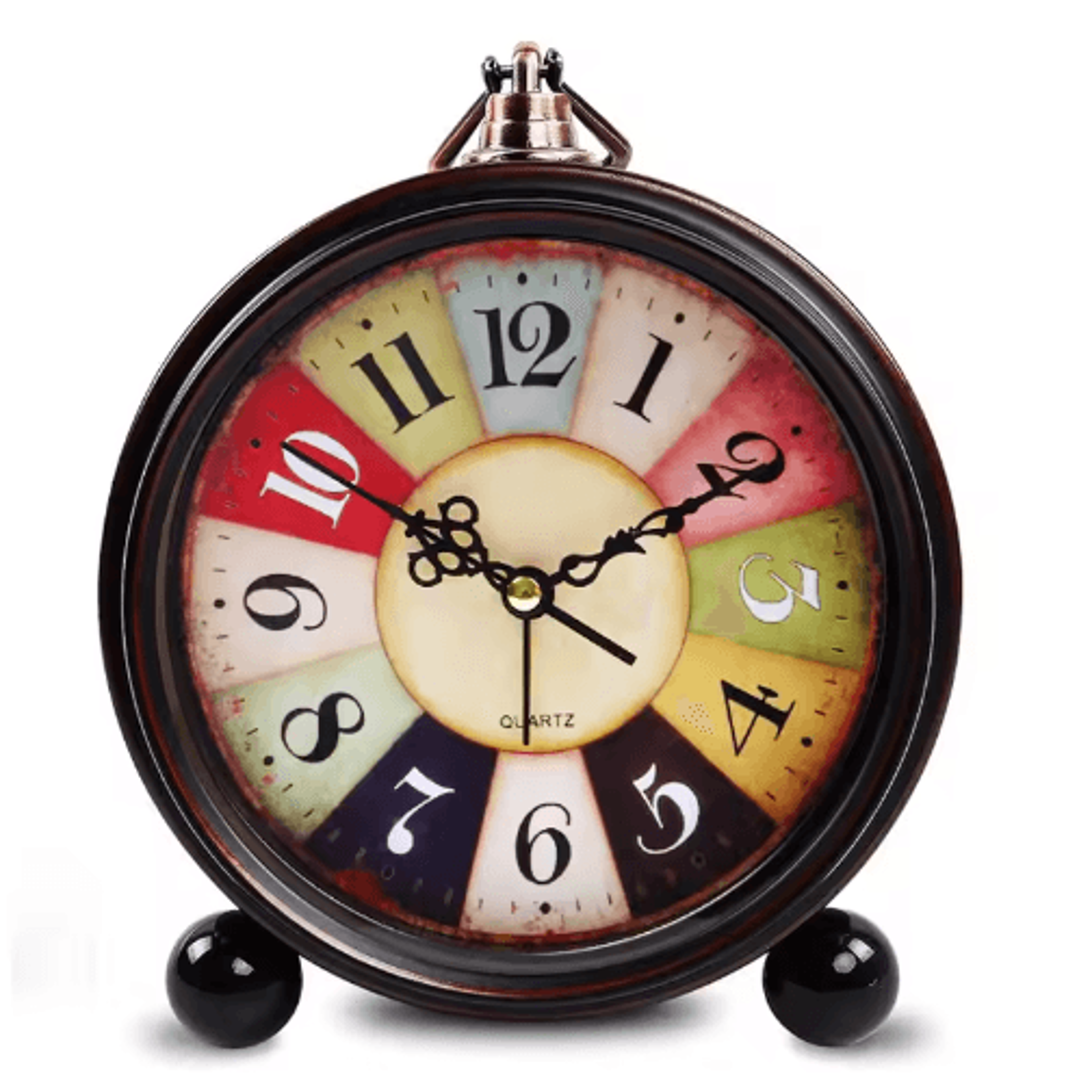 Vintage Metal Alarm Clock  Super Silent Quartz Desk Clock With Night Light 2
