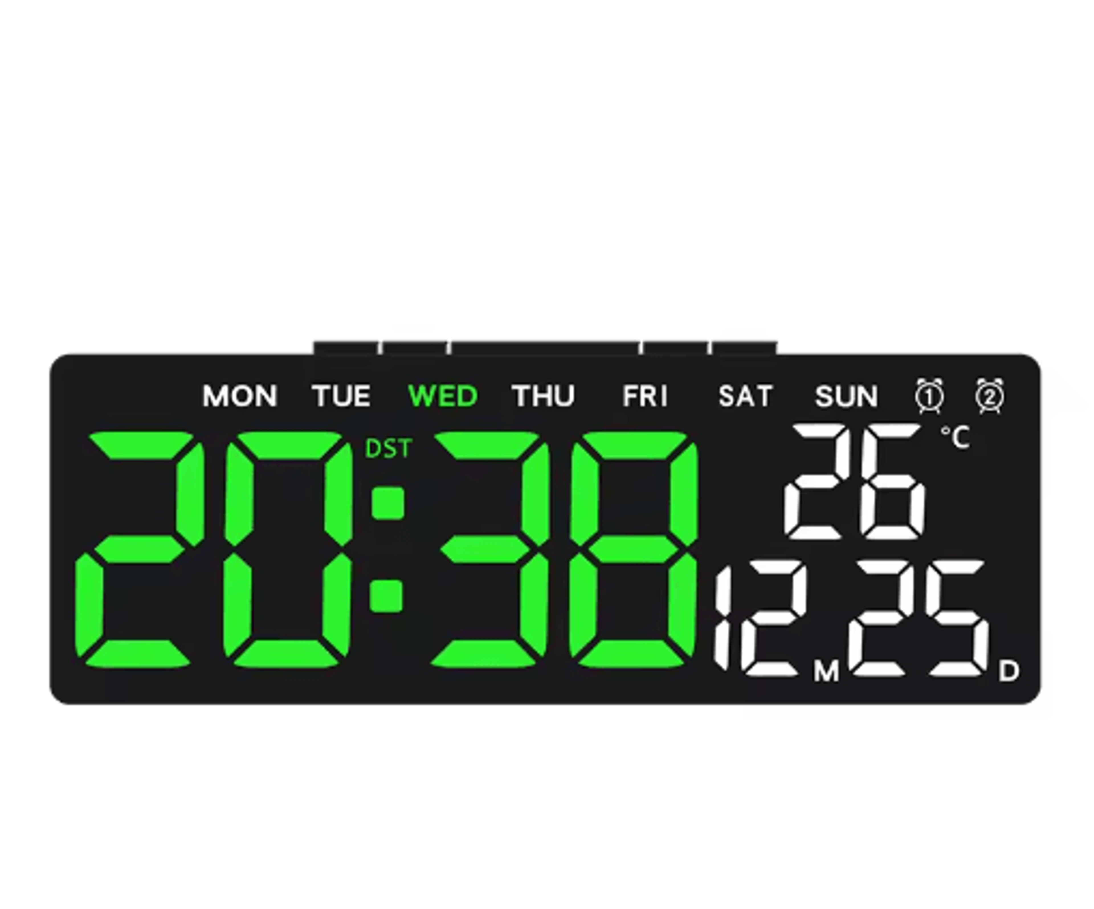 USB Digital Alarm Clock  Dual Alarm LED Desk Clock With Adjustable Brightness 10