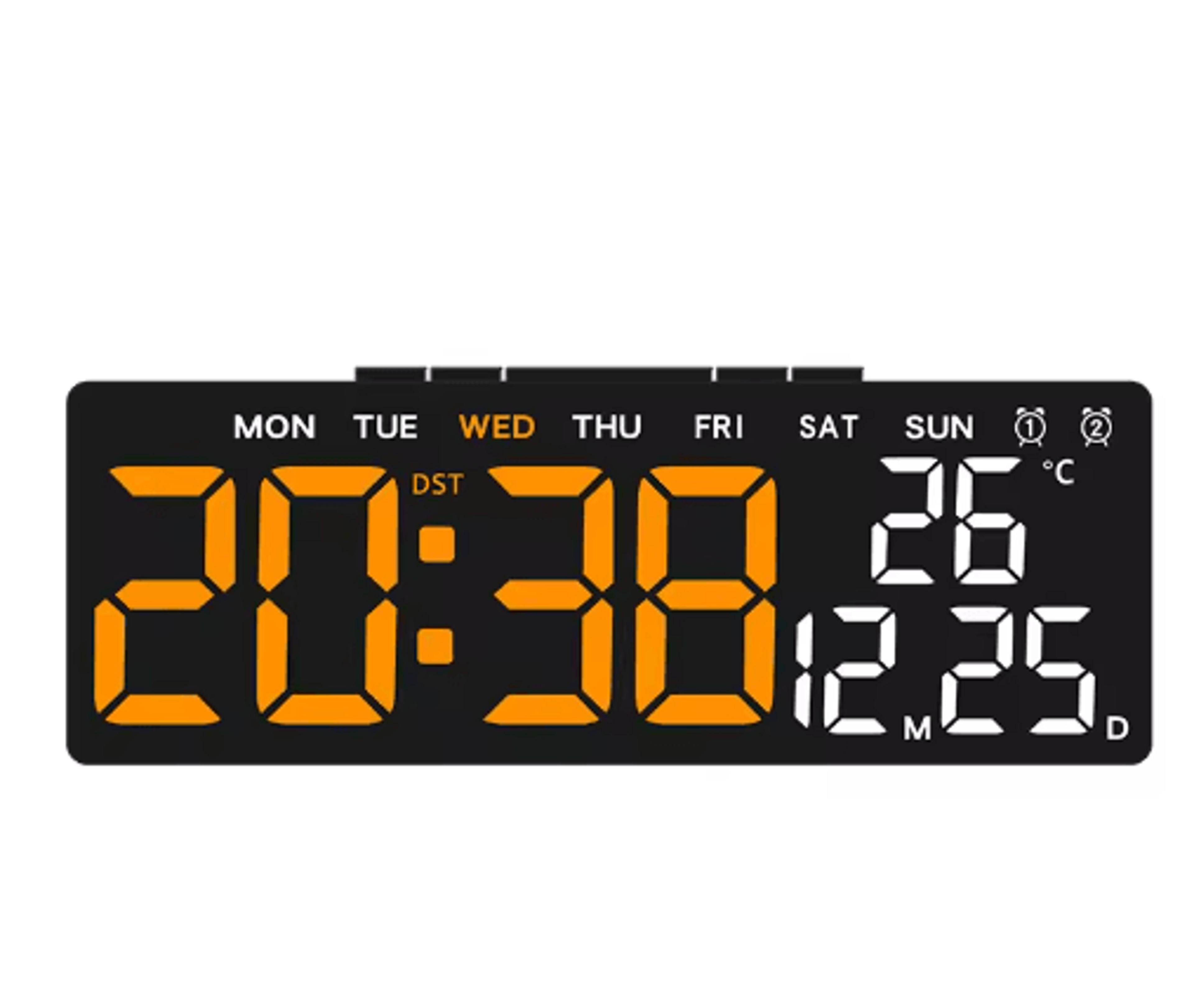 USB Digital Alarm Clock  Dual Alarm LED Desk Clock With Adjustable Brightness 6
