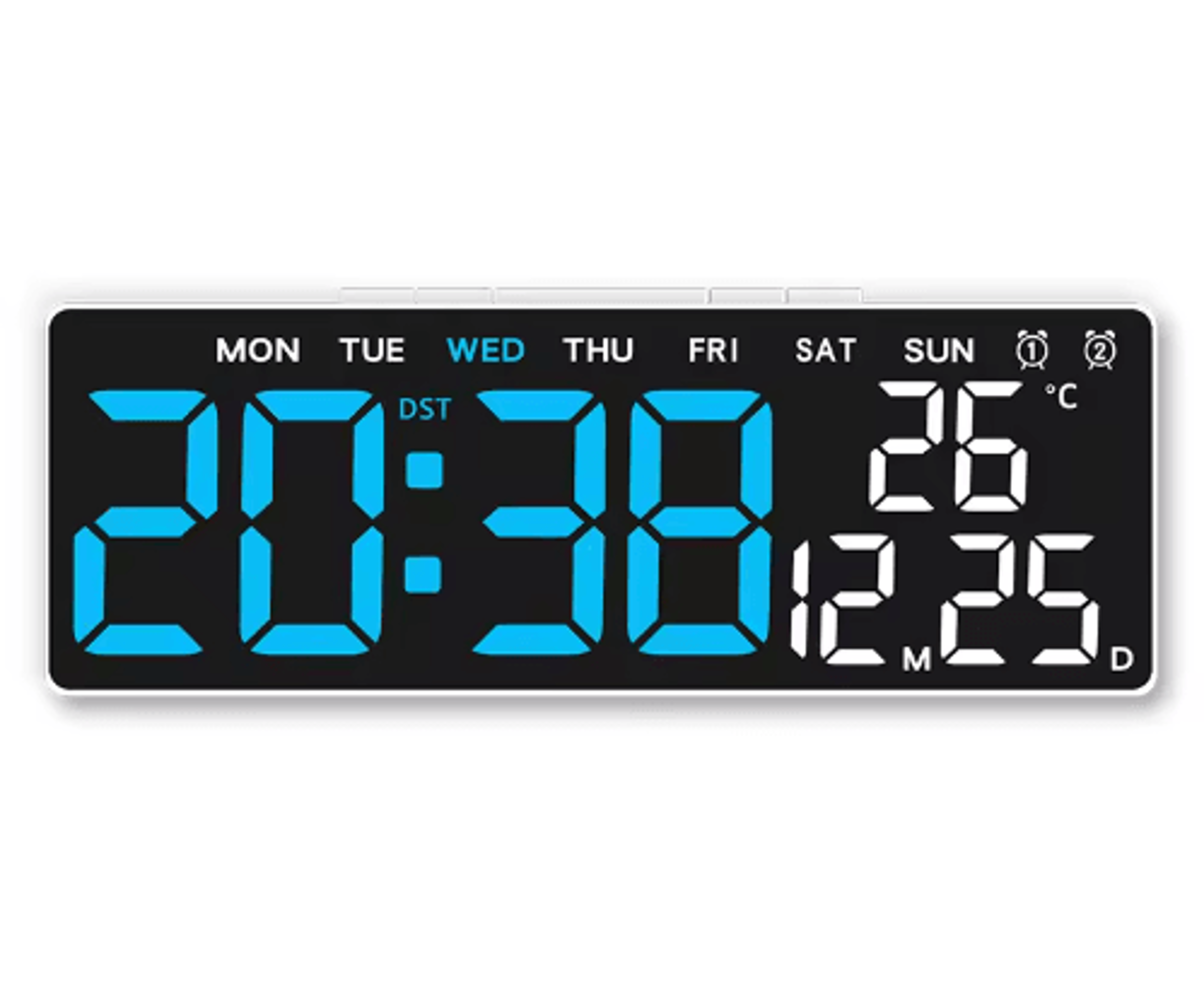 USB Digital Alarm Clock  Dual Alarm LED Desk Clock With Adjustable Brightness 8