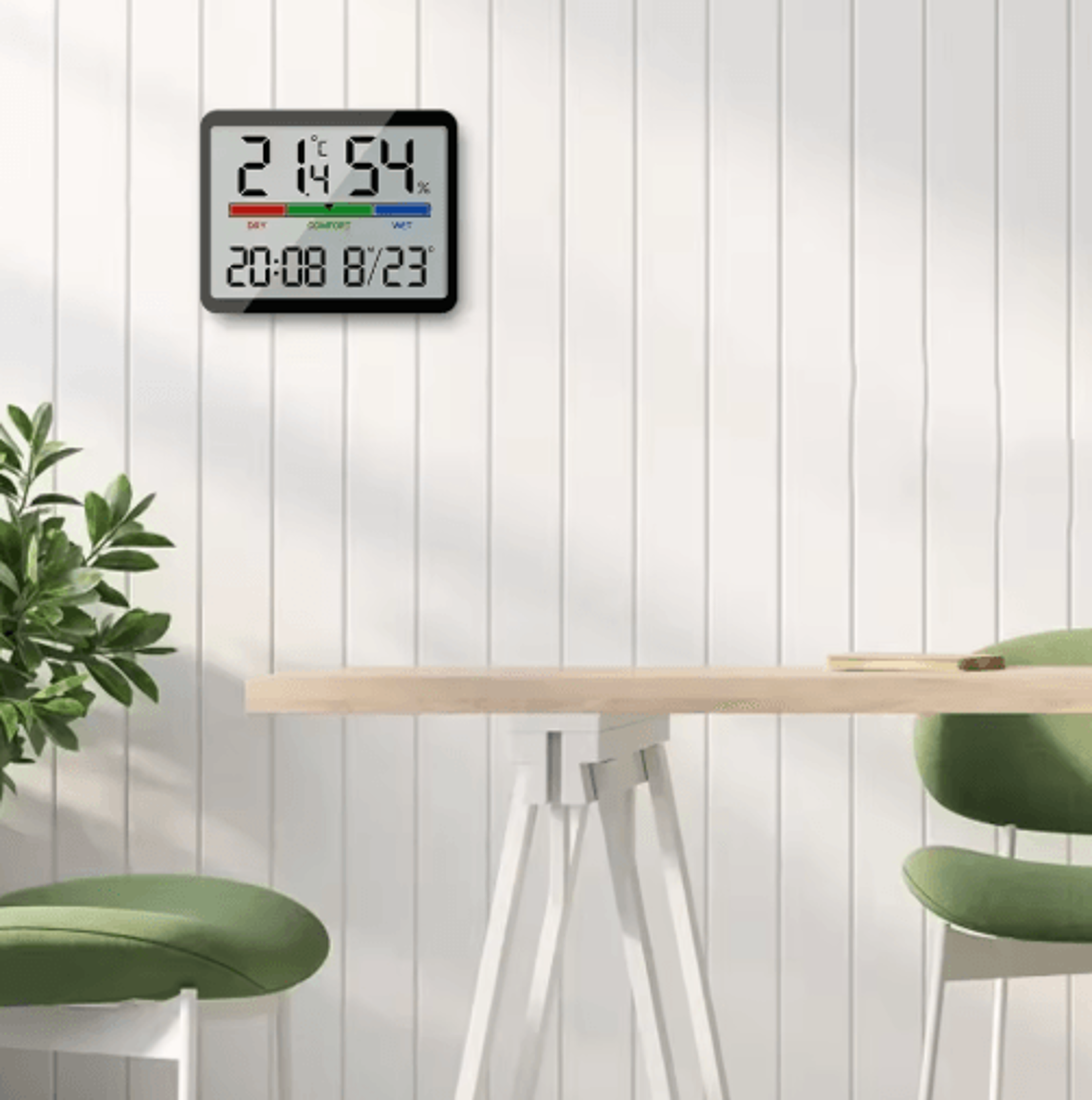 Mini Digital Temperature Clock  Magnetic BatteryPowered LCD Wall  Desktop Clock 0