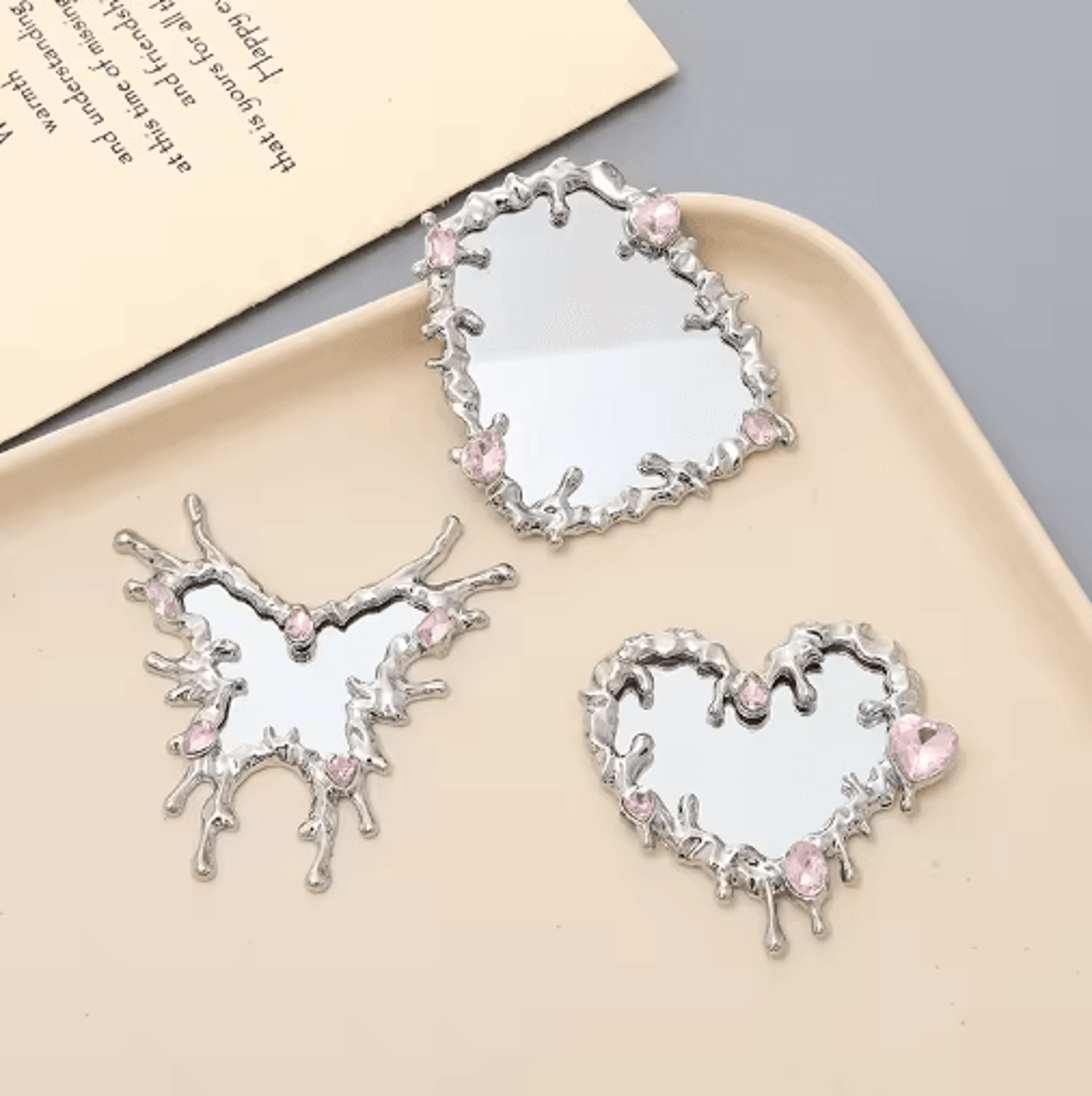 Romantic Liquid Makeup Mirror  Elegant HighEnd Vanity Beauty Accessory 5