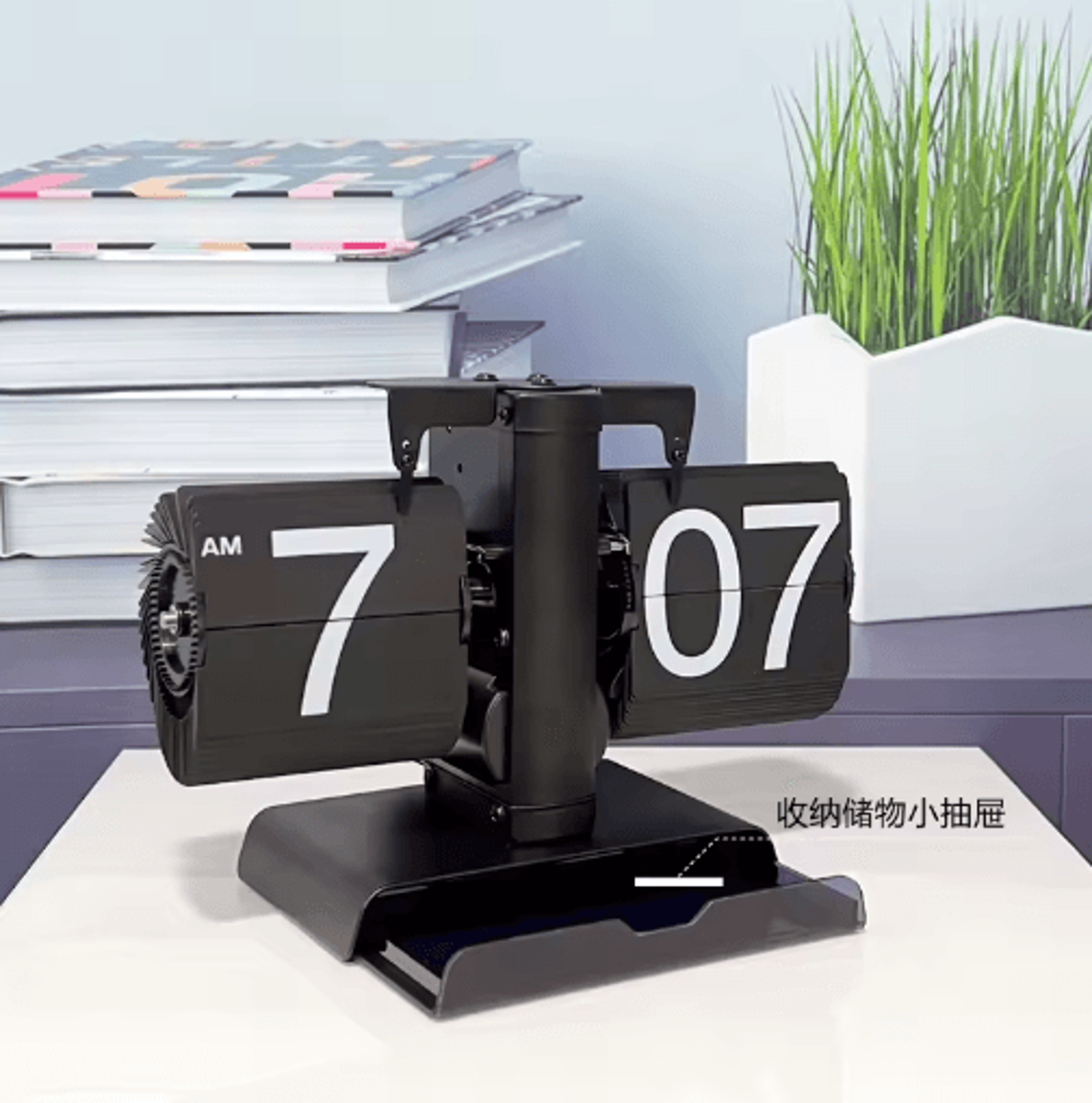 Vintage Flip Clock  Retro BatteryPowered Flip Down Desk Clock 19