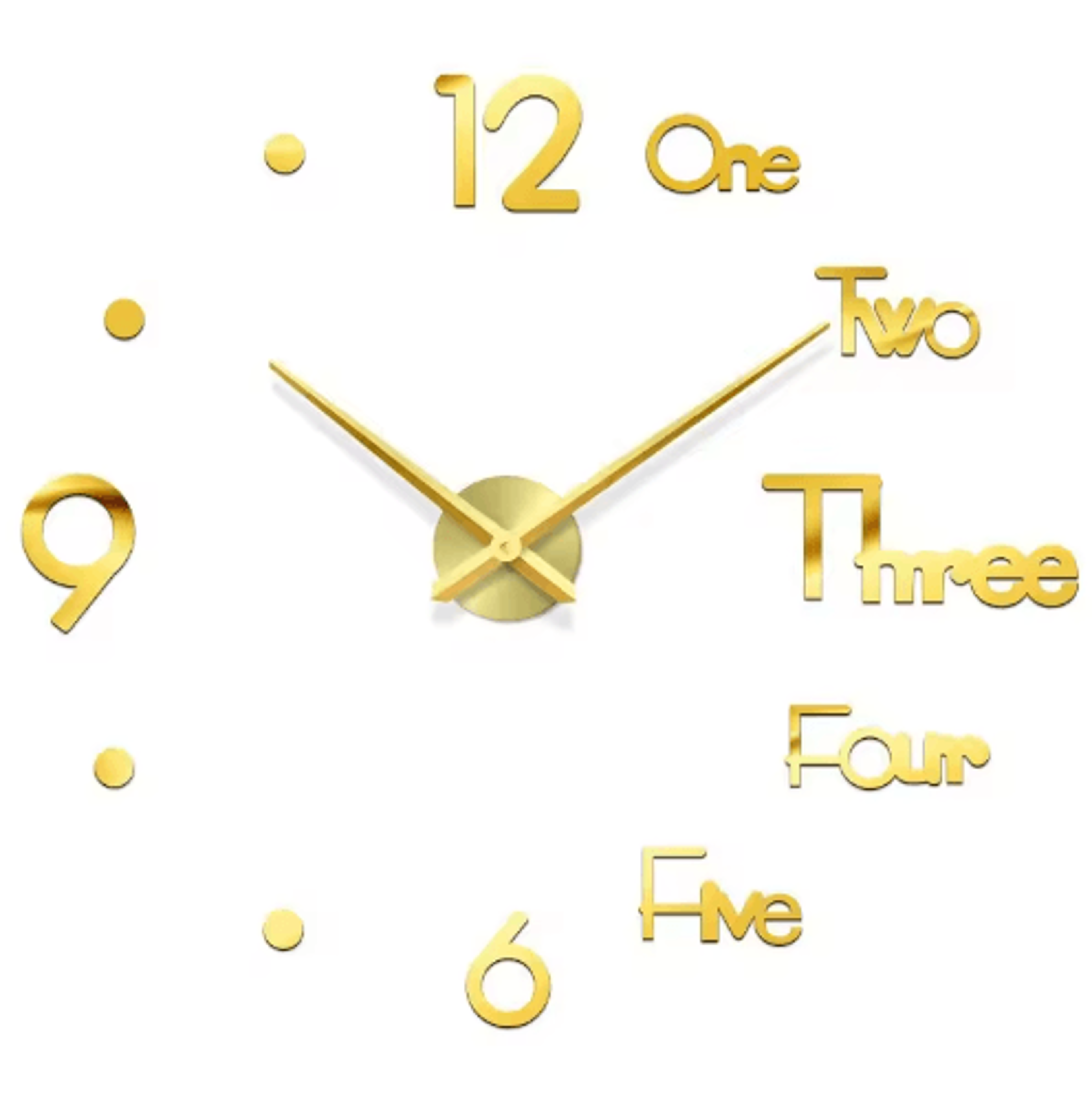 Large Roman Numeral Mirror Wall Clock  2D3D DIY Acrylic Quartz Clock Sticker 5
