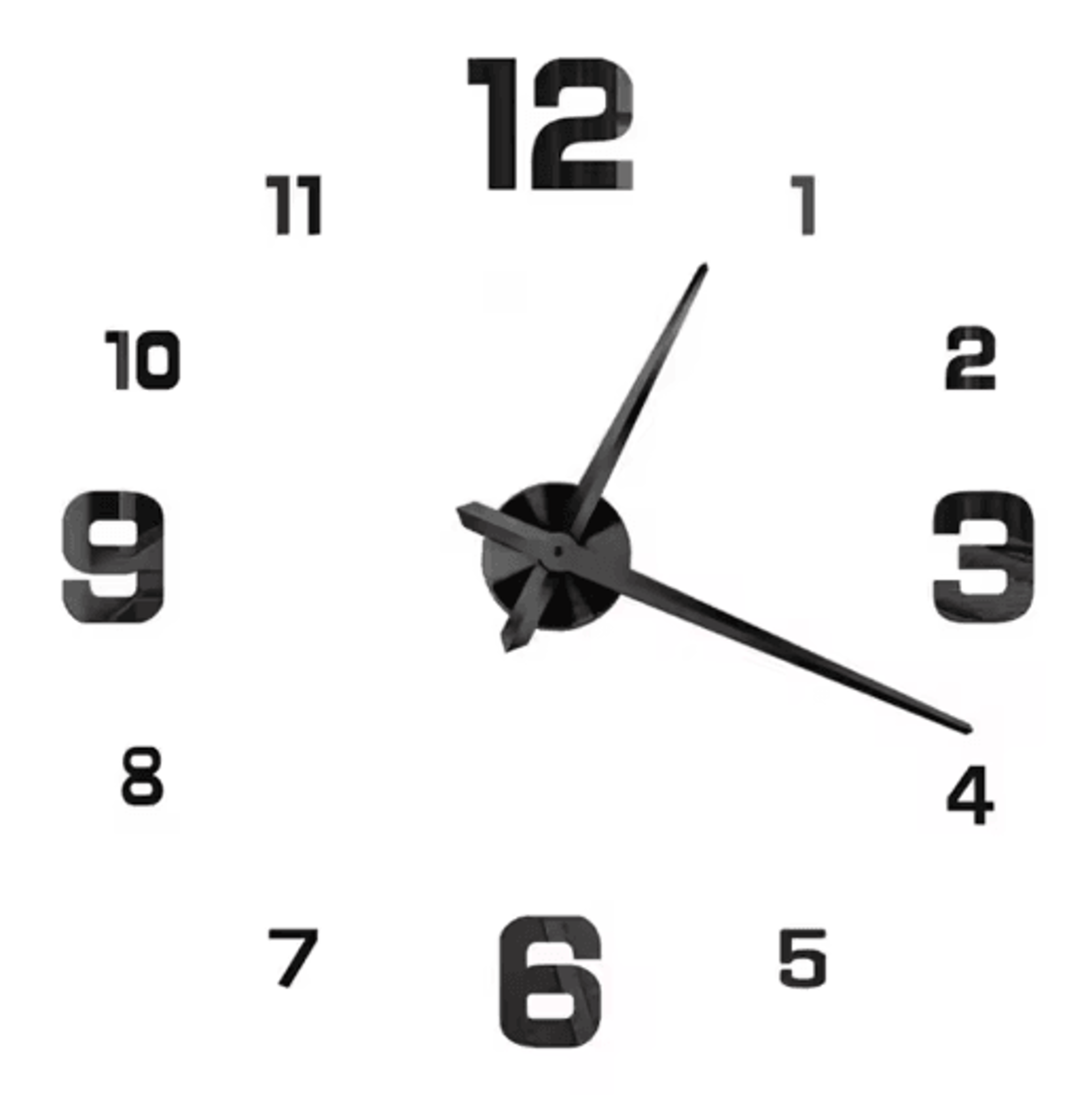 Large Roman Numeral Mirror Wall Clock  2D3D DIY Acrylic Quartz Clock Sticker 28