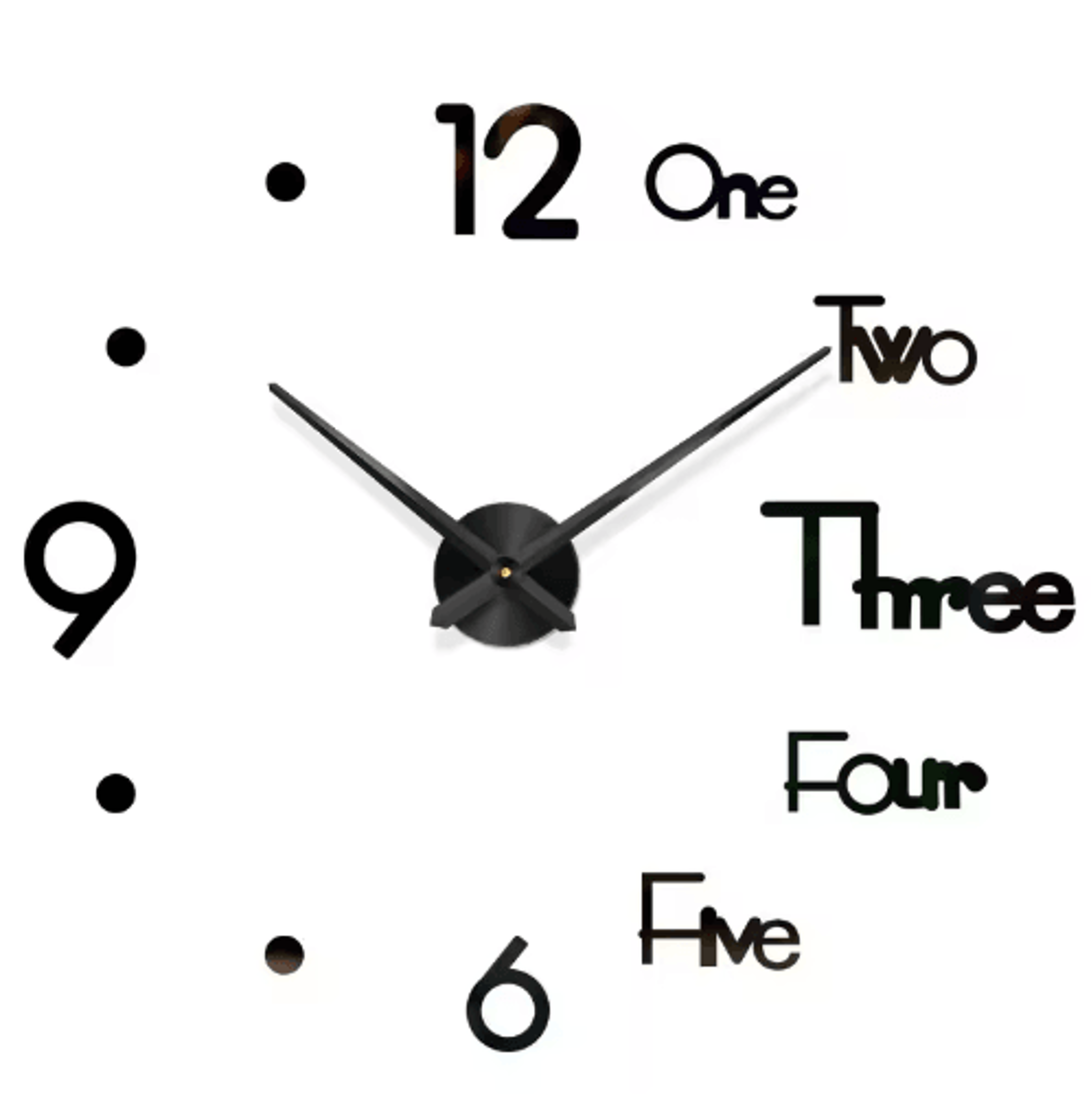 Large Roman Numeral Mirror Wall Clock  2D3D DIY Acrylic Quartz Clock Sticker 26