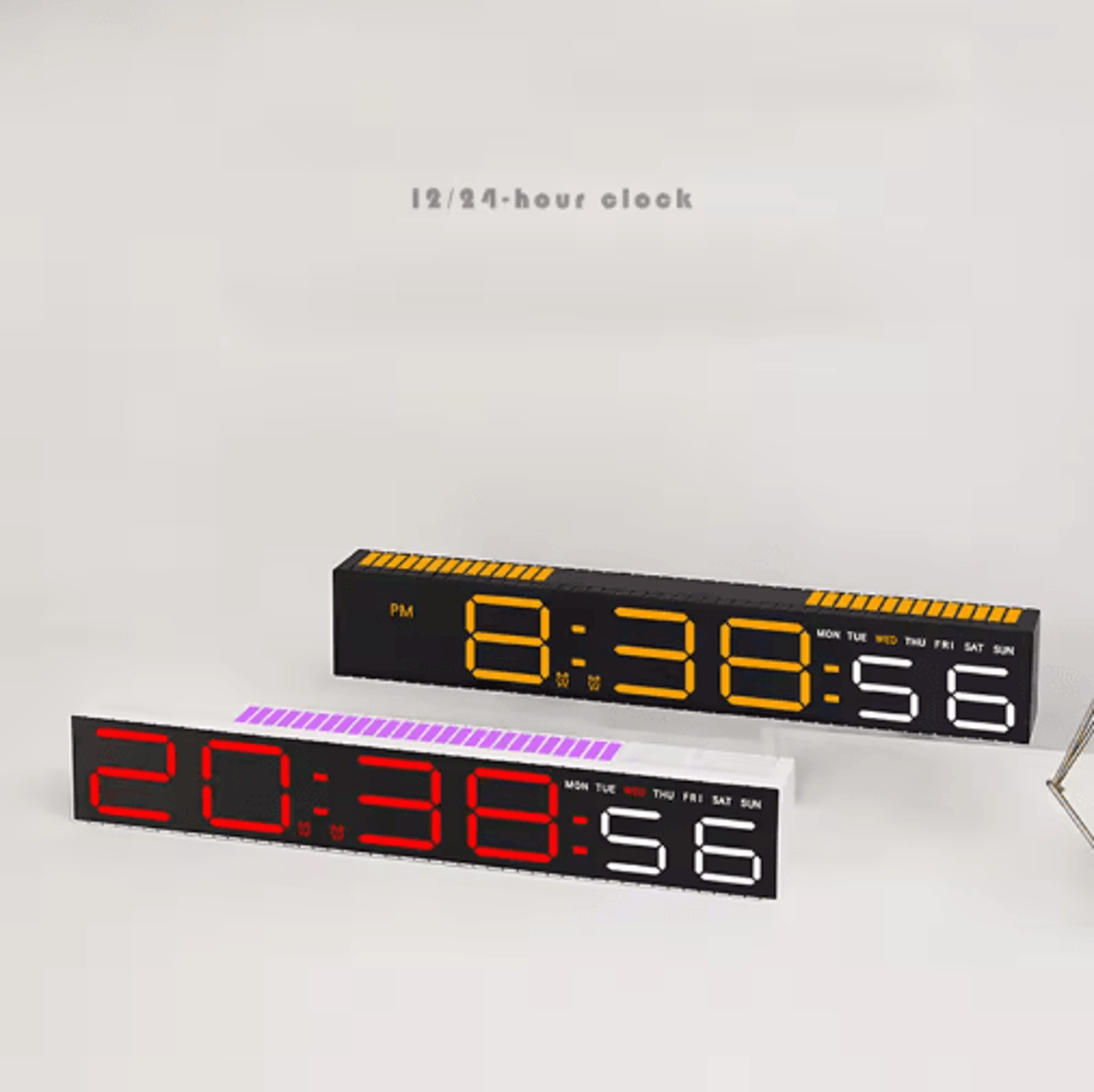 Creative Digital LED Clock  1224H Time  Temperature Display With Microphone 13