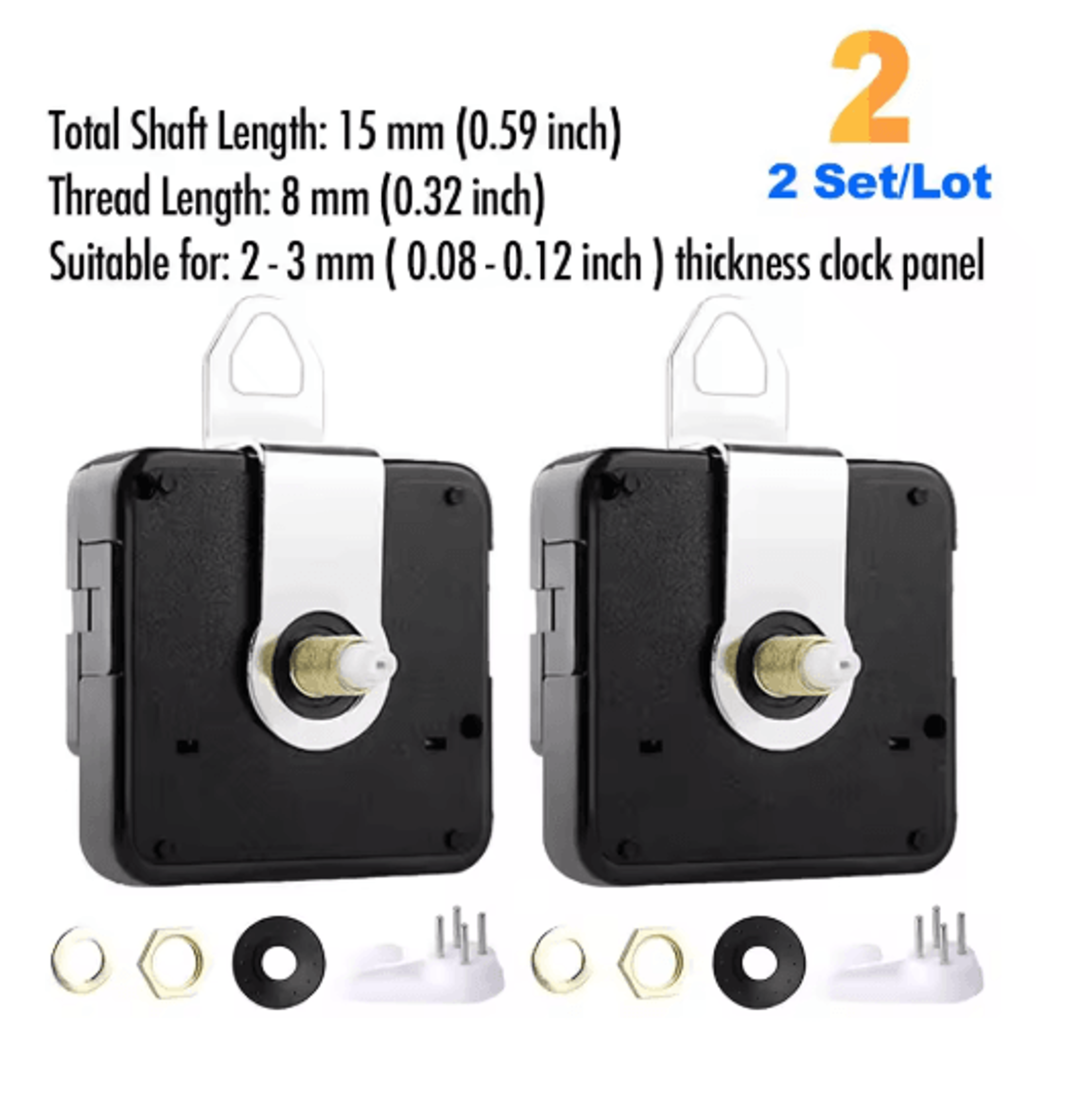 MCDFL Silent Quartz Clock Mechanism  Long Shaft DIY Wall  Table Clock Movement 5