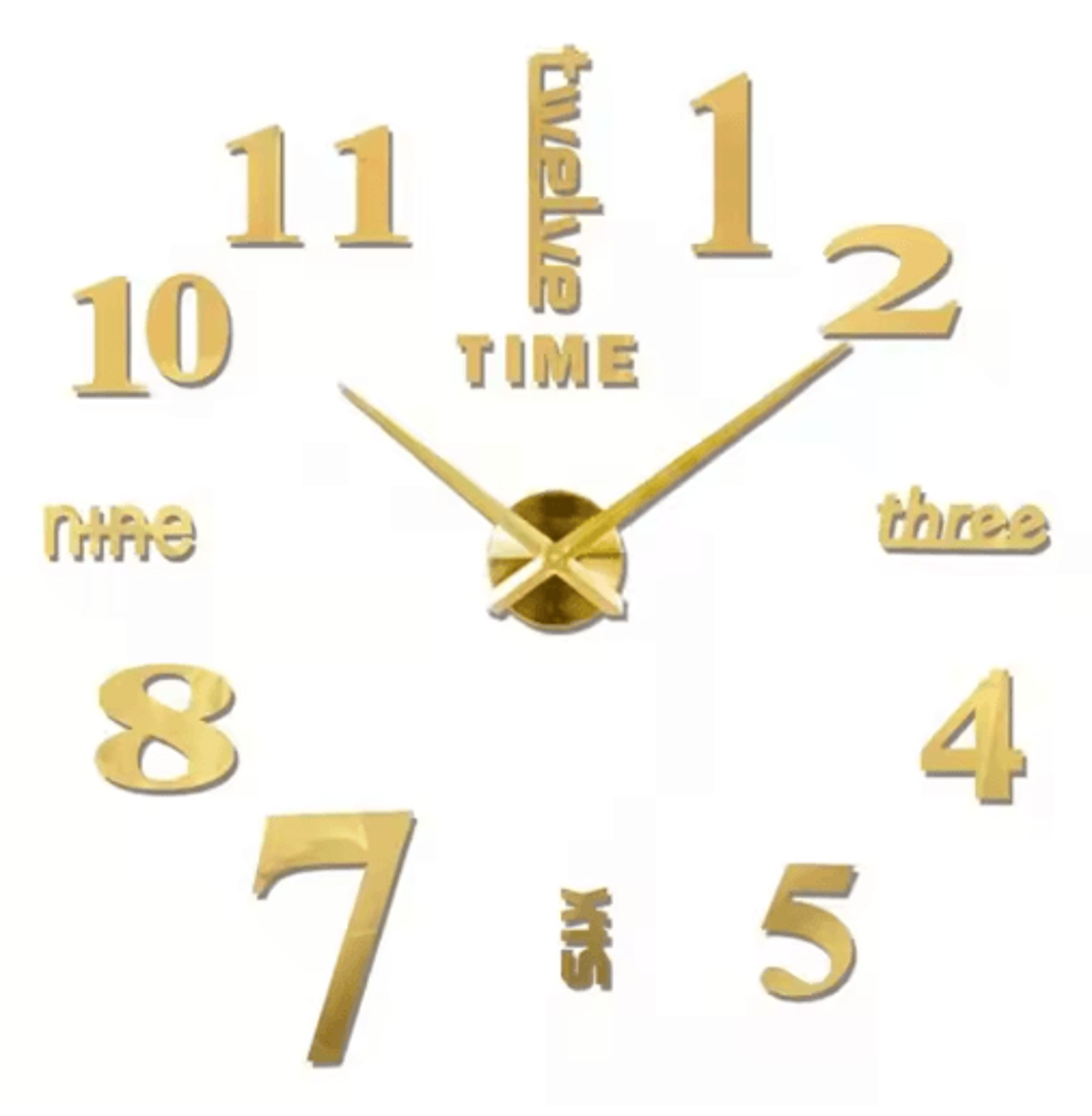 Large Roman Numeral Mirror Wall Clock  2D3D DIY Acrylic Quartz Clock 15