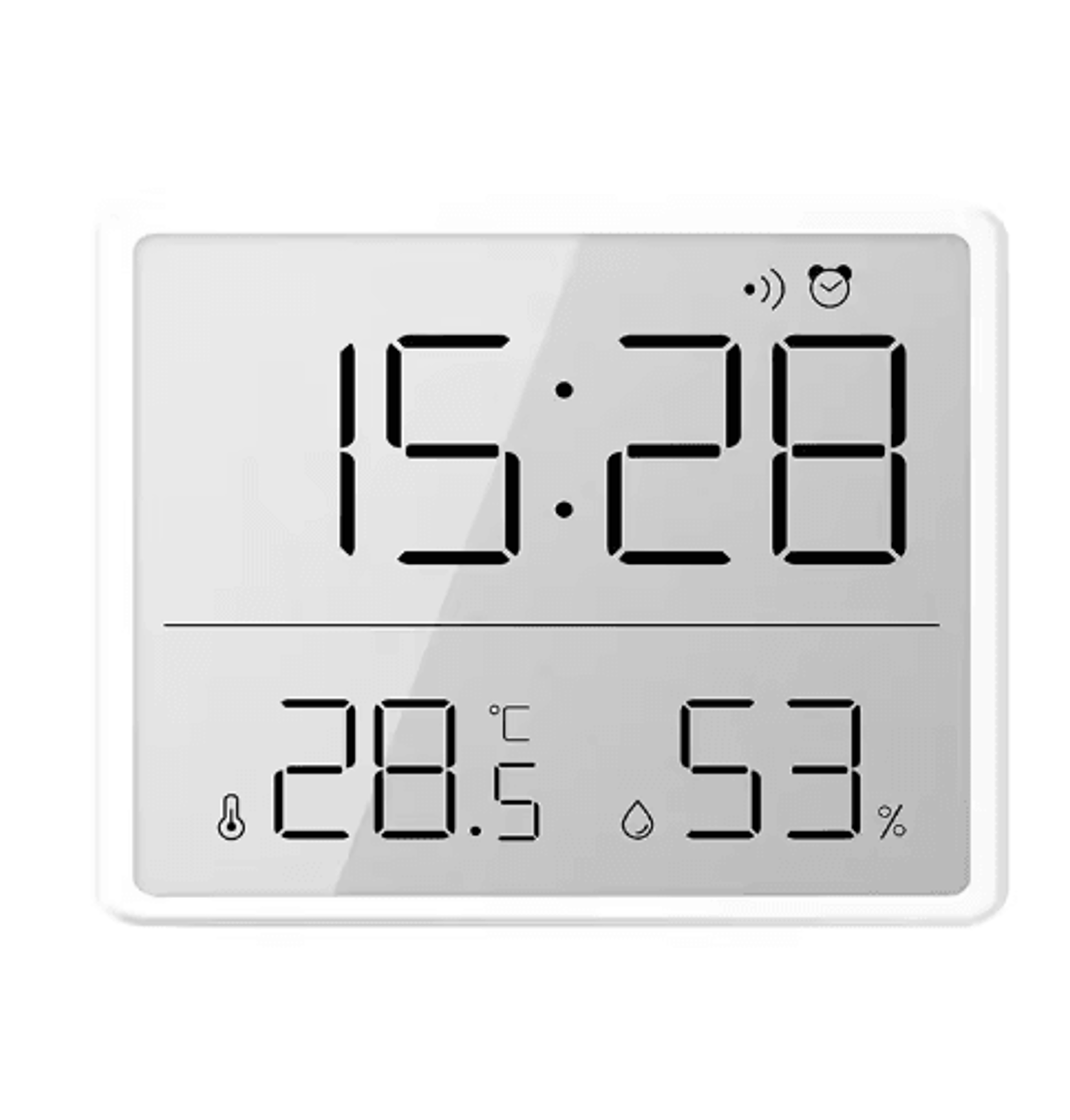 UltraThin LCD Alarm Clock  Large Temperature  Humidity Display With Magnetic Design 1