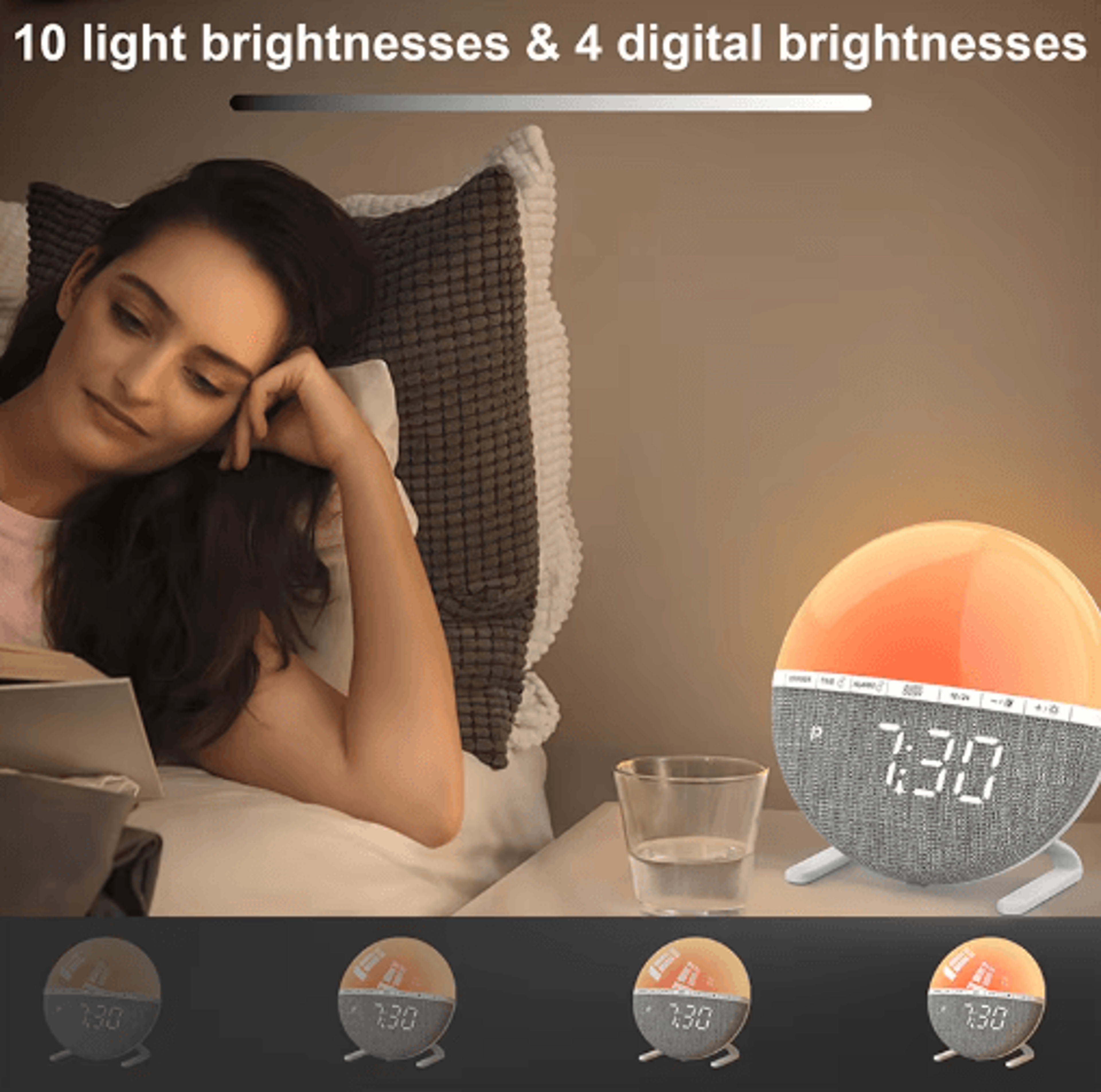 Sunrise Wake Up Light Alarm Clock  Color Lighting  Natural Sounds 5