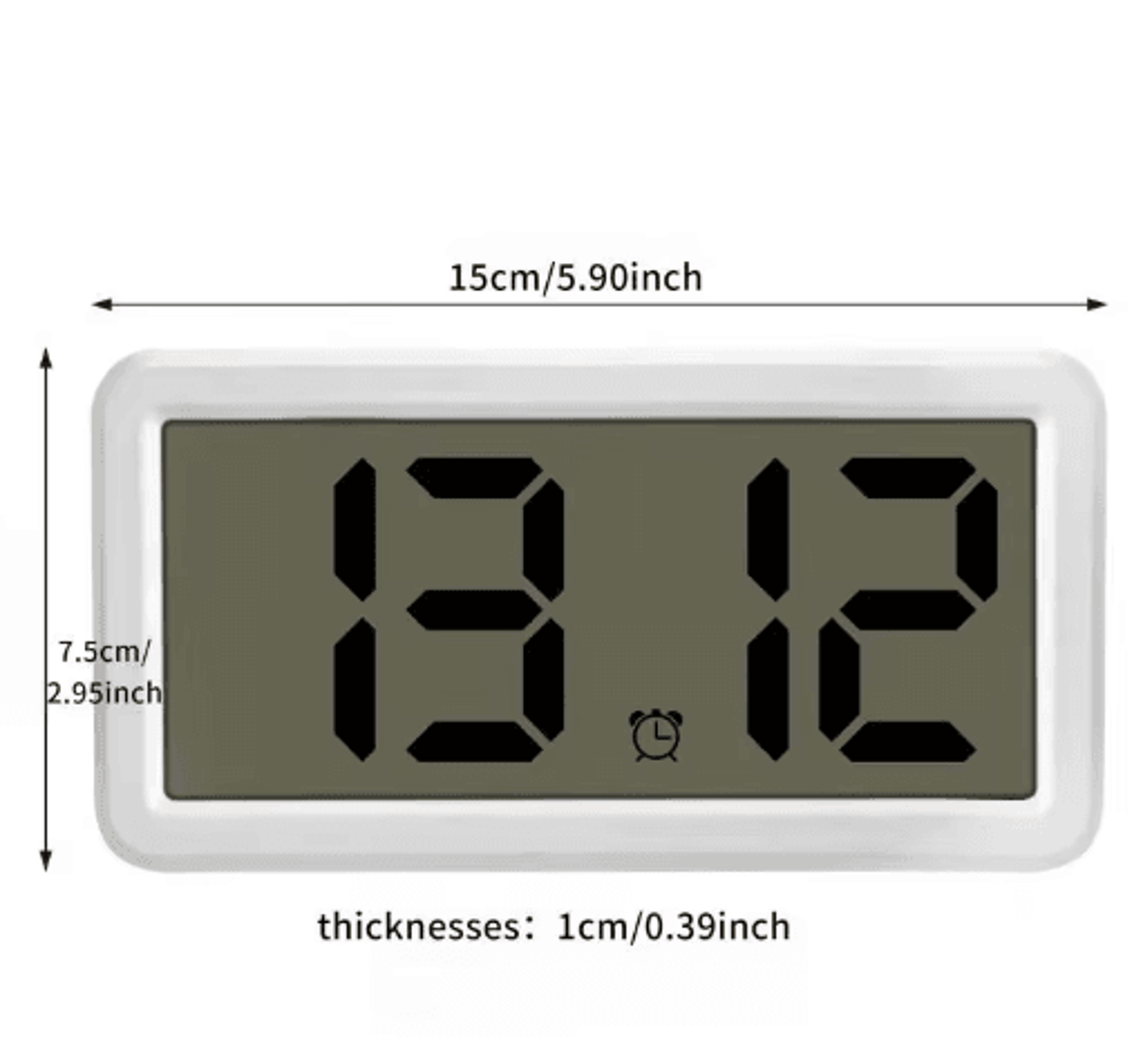 Battery Powered LCD Alarm Clock  Time Date  Snooze Wall Or Table Clock 5