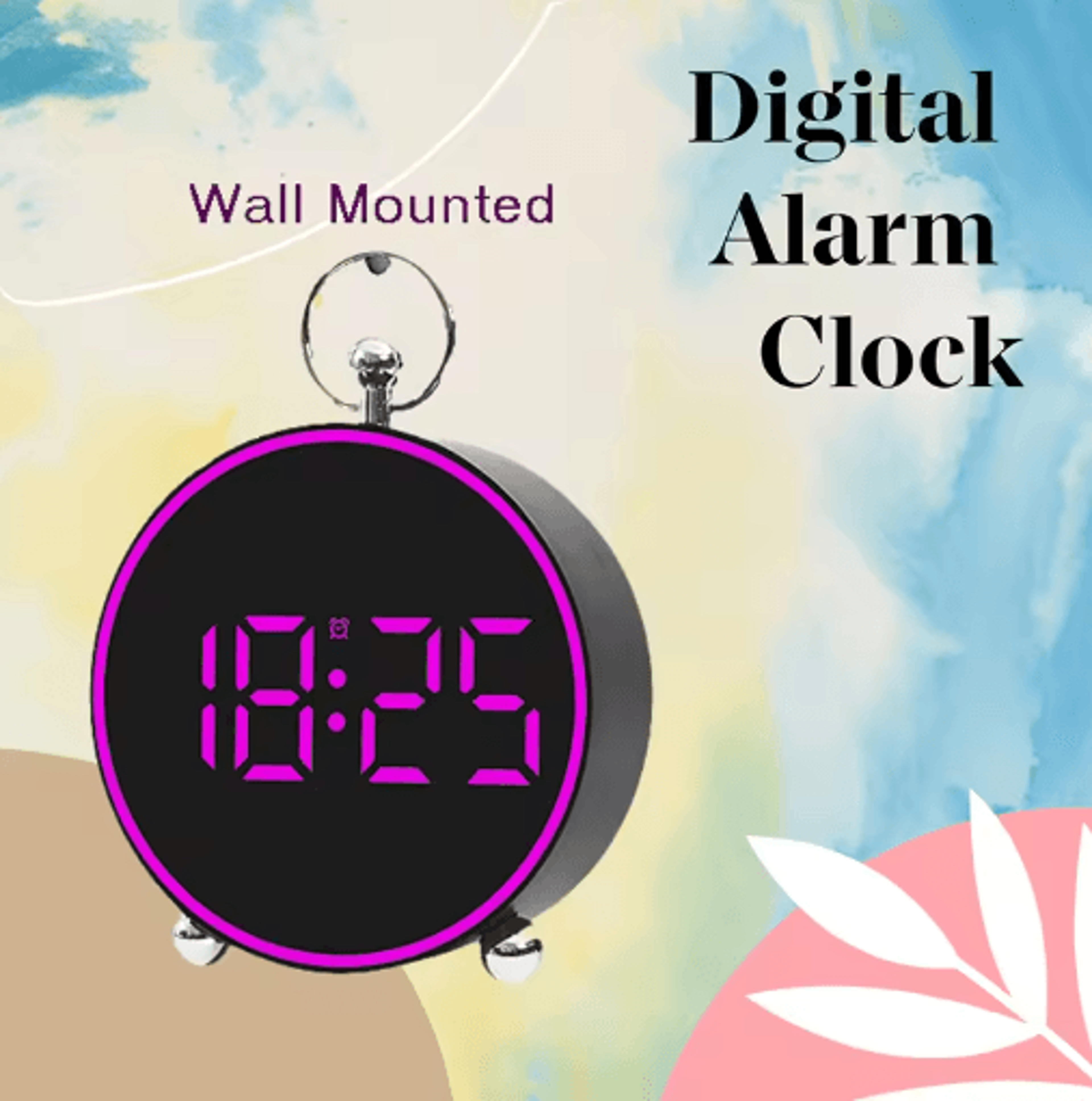 Niditon LED Alarm Clock  Desk  Wall Digital Clock With Temperature Display 6