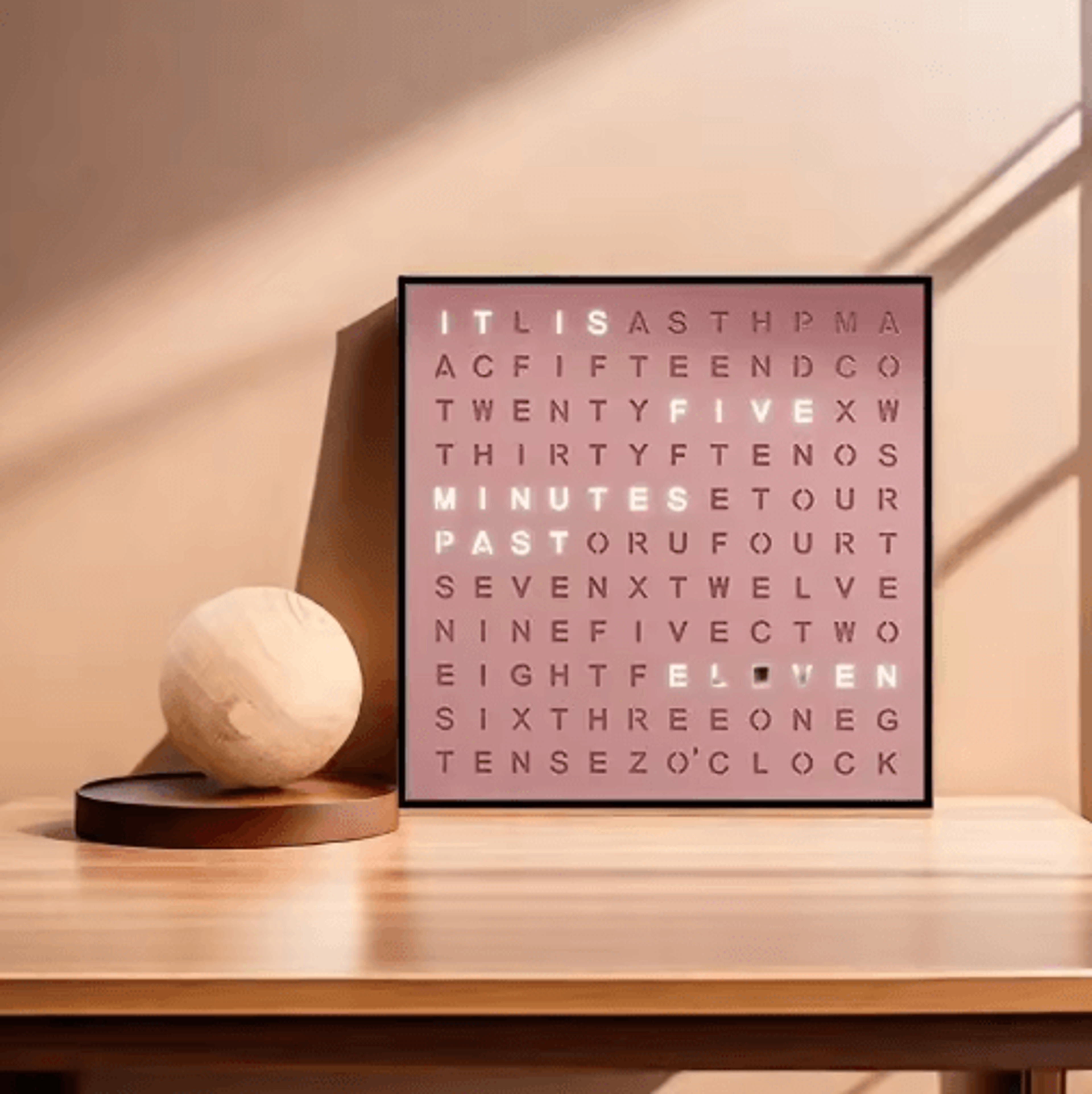 LED Letter Clock  Reading Timer  Modern Desktop Clock For Study  Decor 1