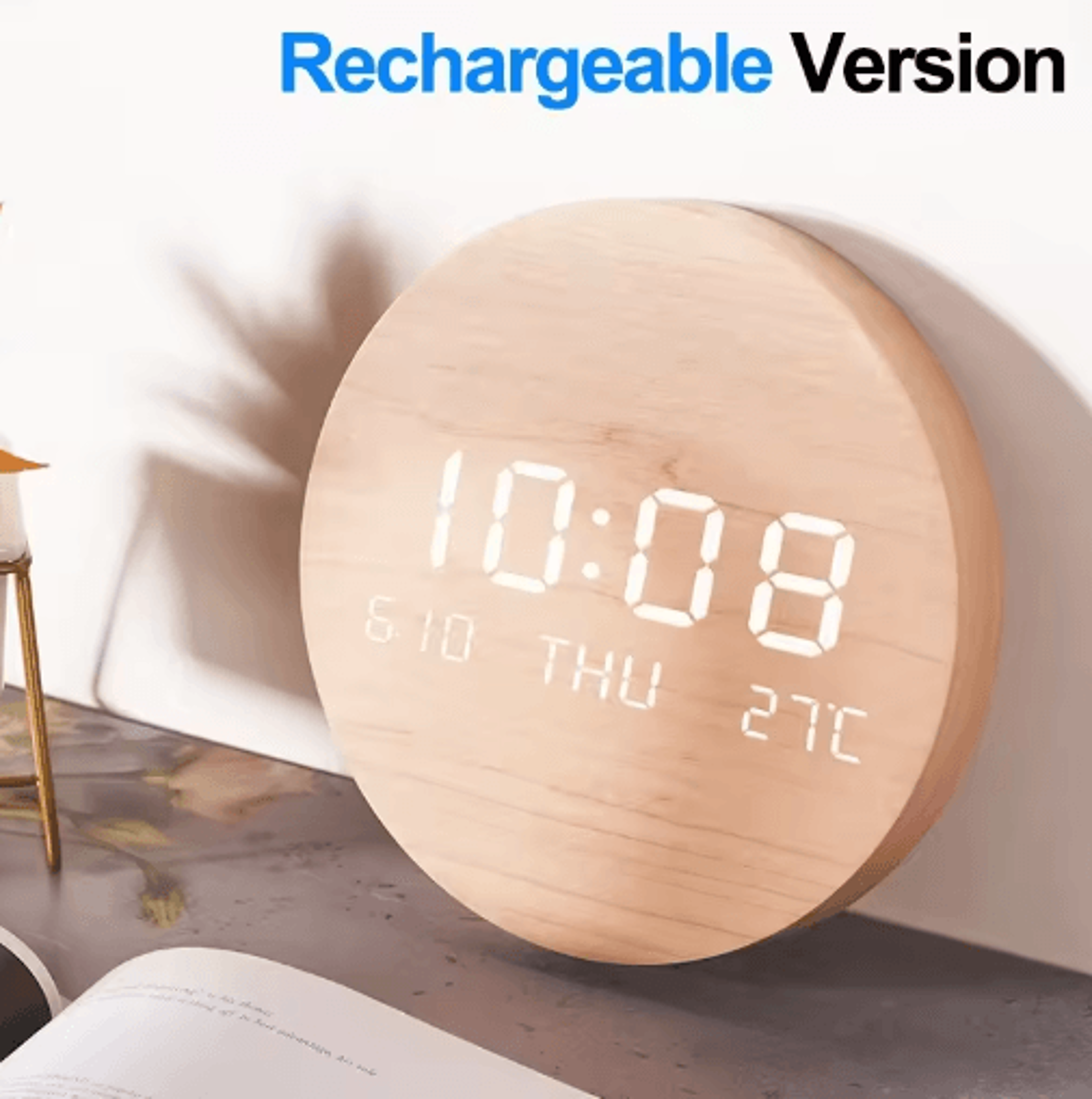 LED Digital Wall Clock  Temperature Date  Time Multifunction Display 2