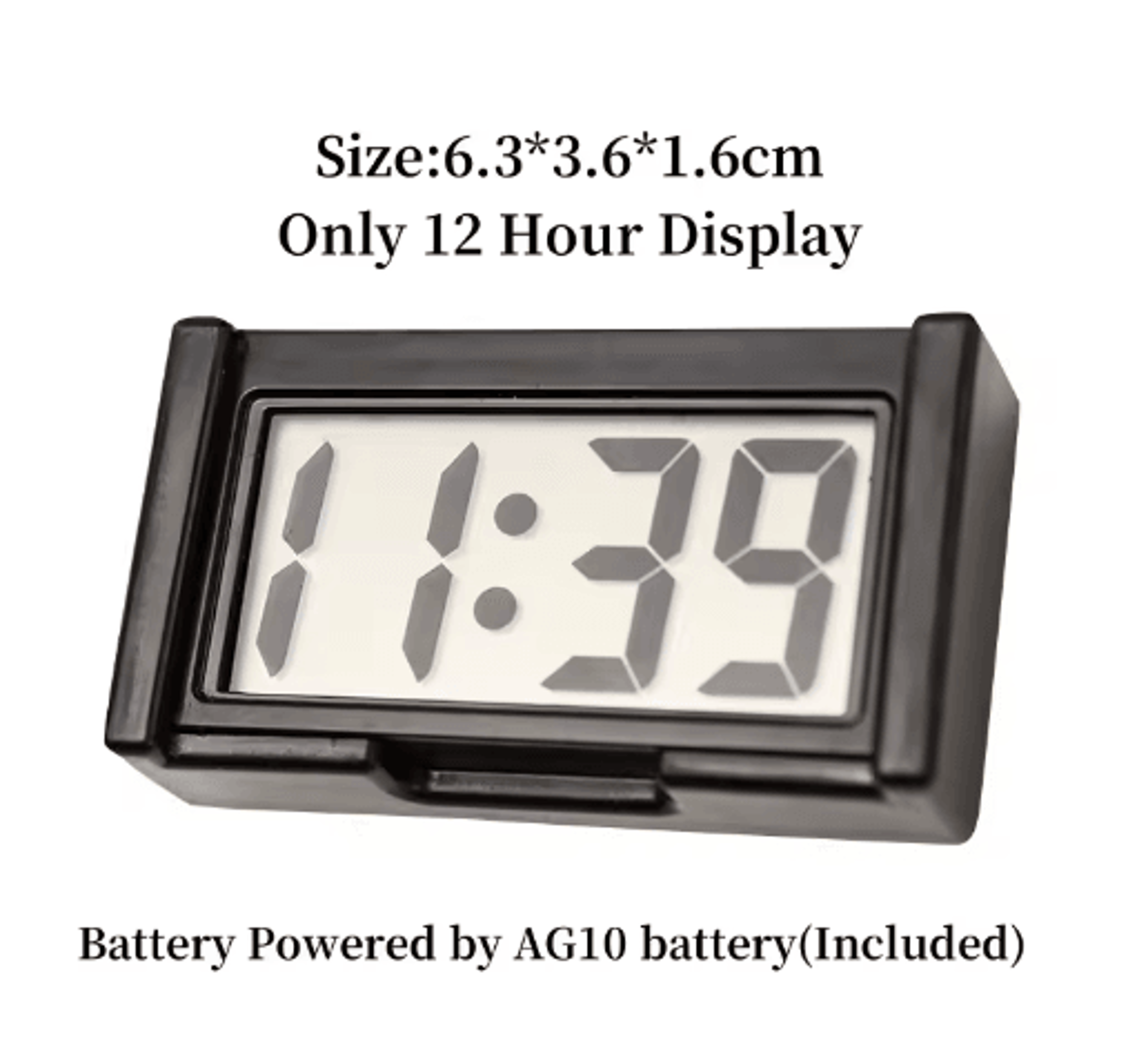 Mini Portable LCD Desk Clock  Battery Powered Date  12H Time Display 2