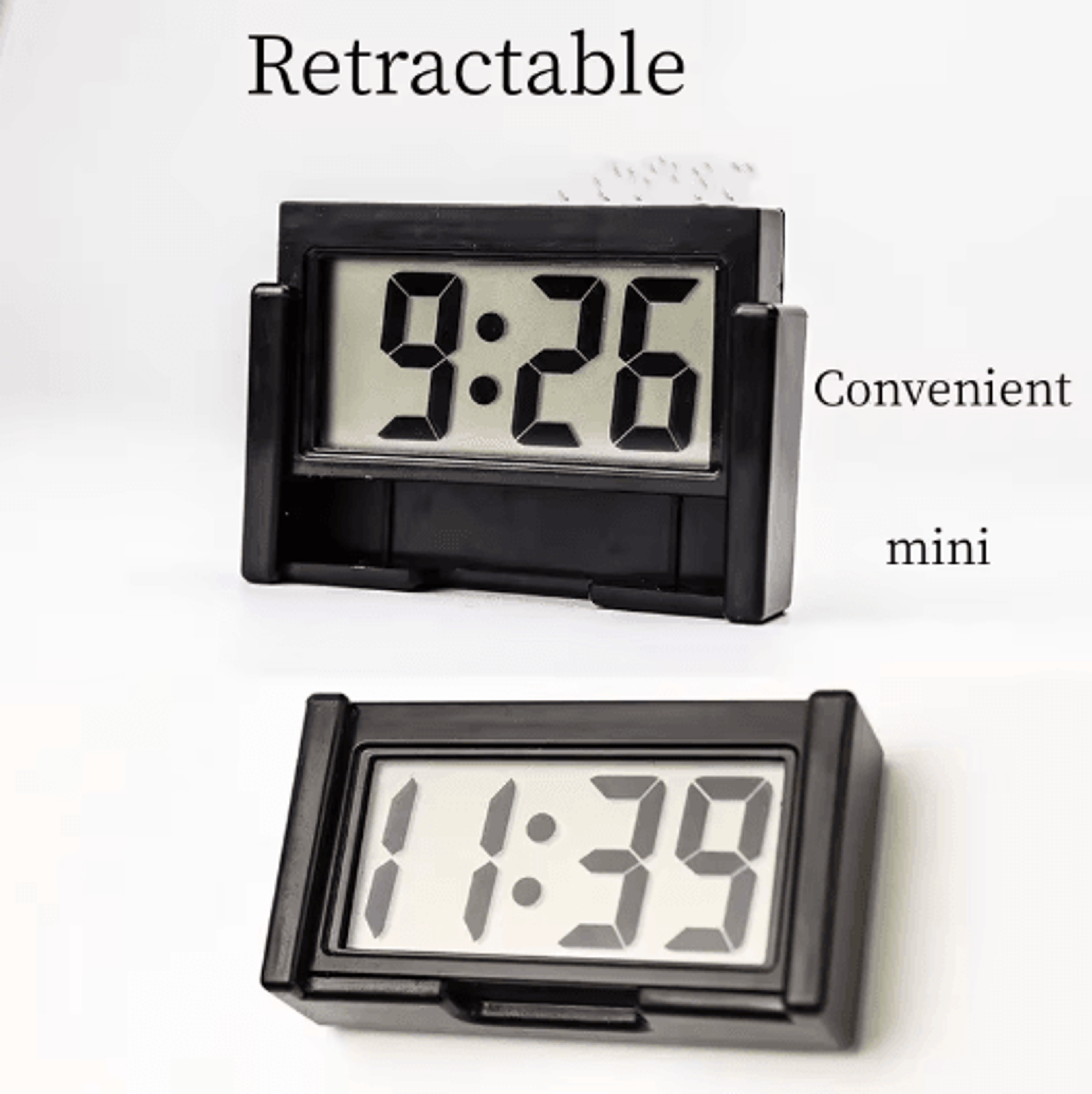 Mini Portable LCD Desk Clock  Battery Powered Date  12H Time Display 5