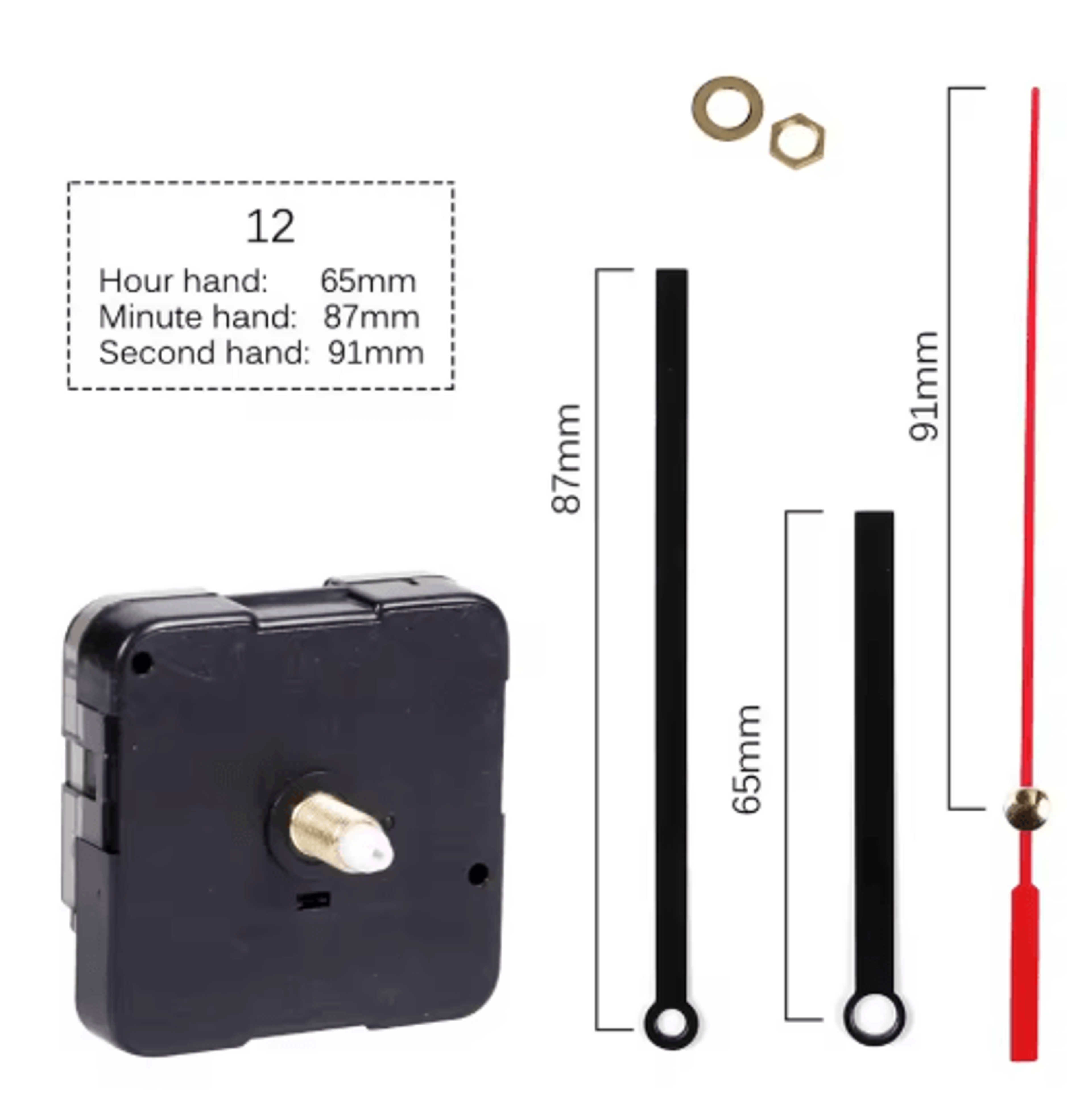 Silent Quartz Clock Mechanism  DIY Wall Clock Movement Replacement Part 4