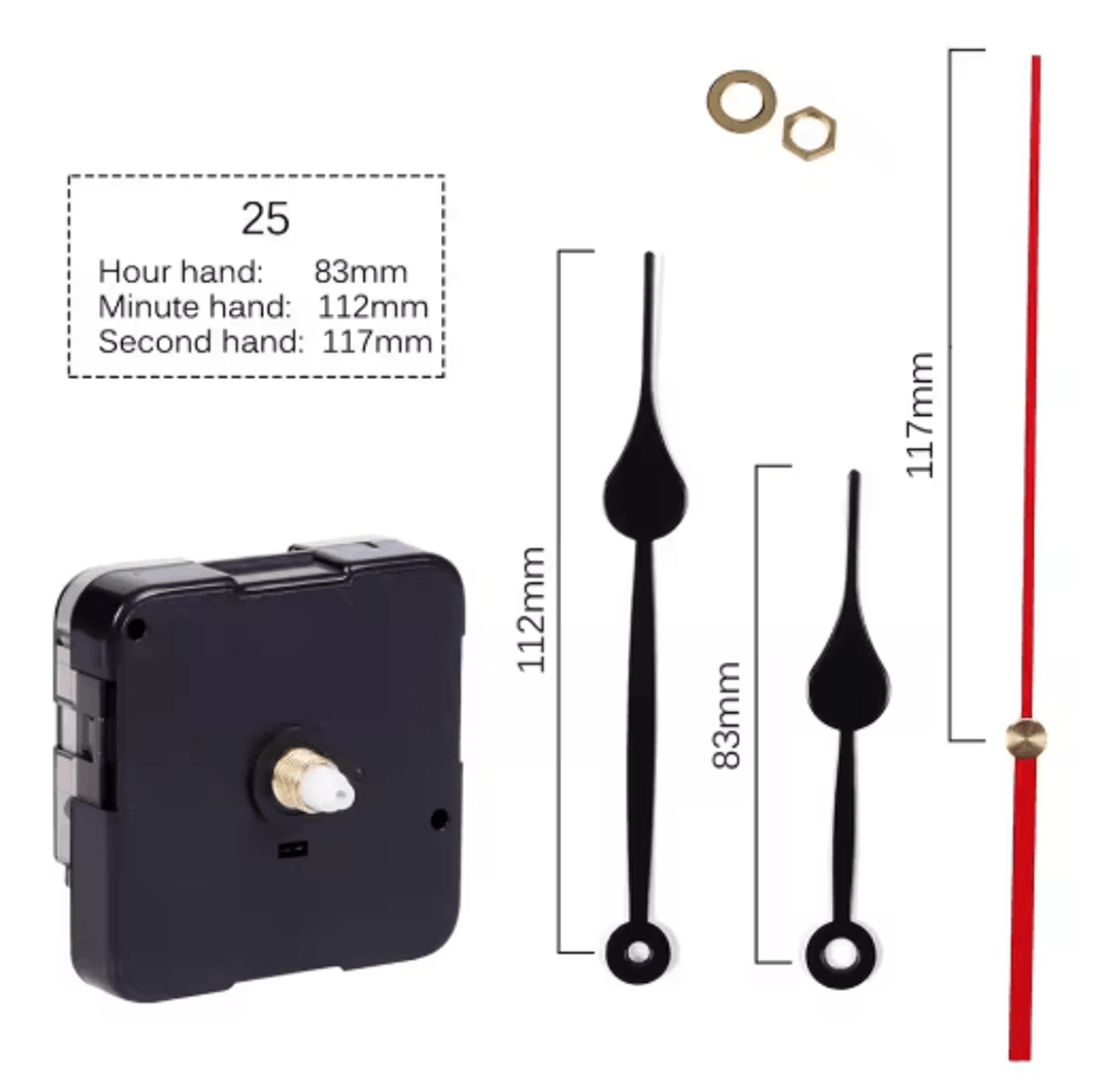 Silent Quartz Clock Mechanism  DIY Wall Clock Movement Replacement Part 17