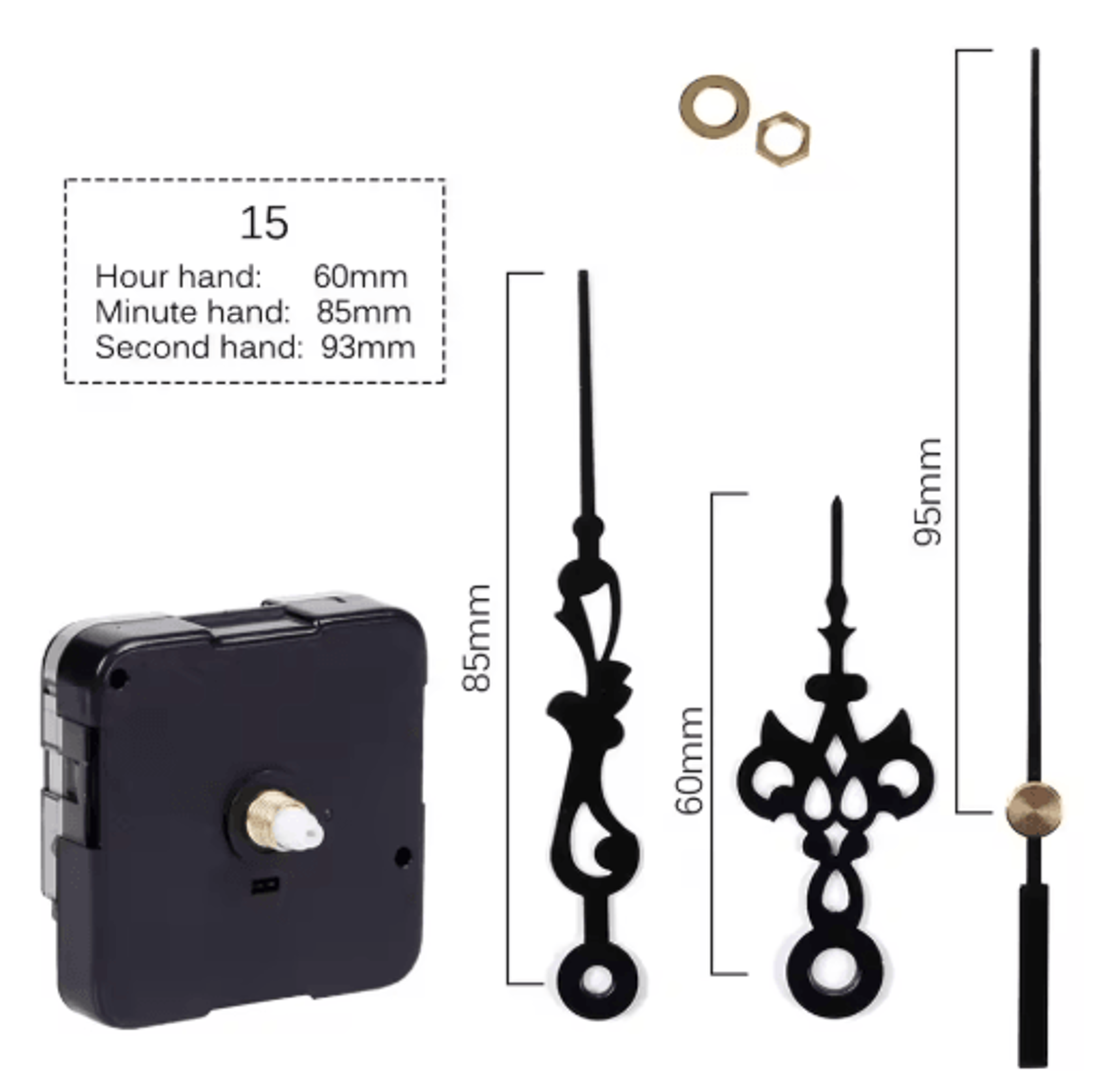Silent Quartz Clock Mechanism  DIY Wall Clock Movement Replacement Part 26