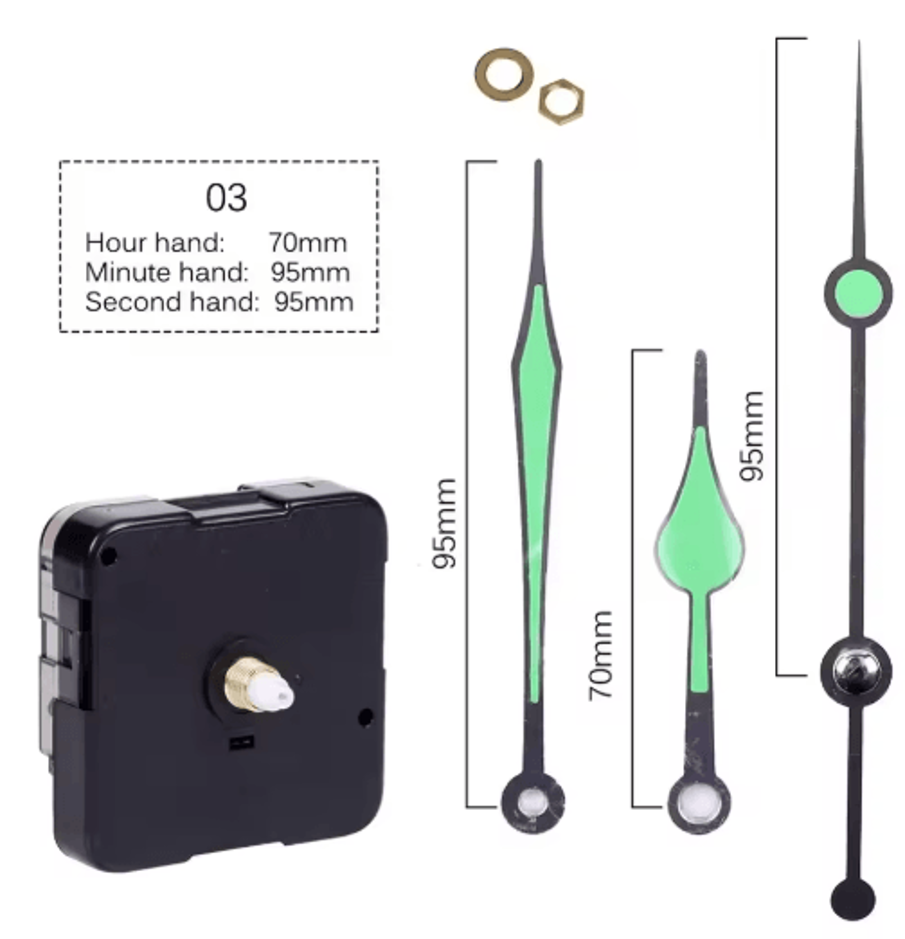 Silent Quartz Clock Mechanism  DIY Wall Clock Movement Replacement Part 21