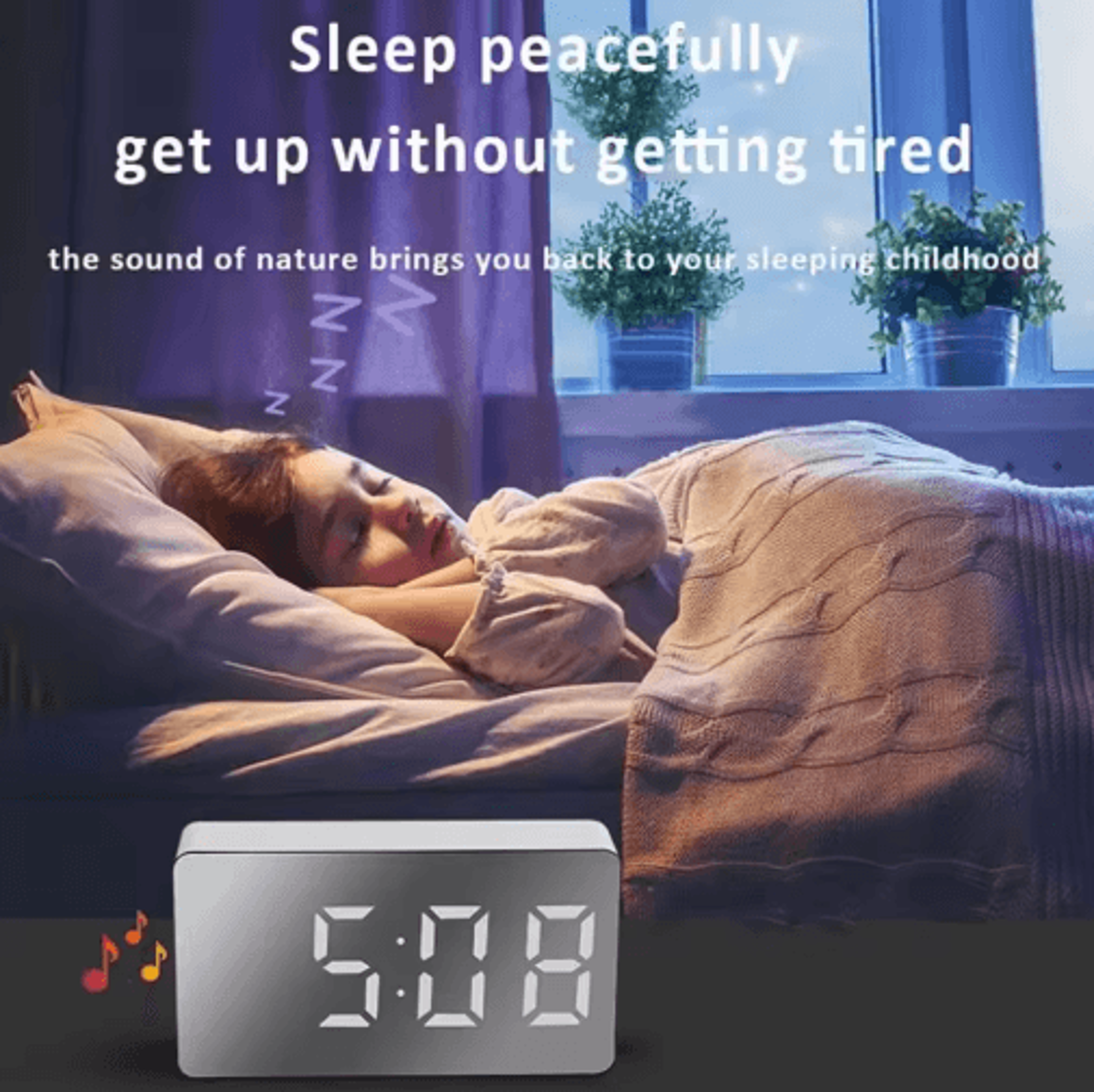 Small Digital Alarm Clock  Simple 1224H Electronic Bedside  Travel Clock 8