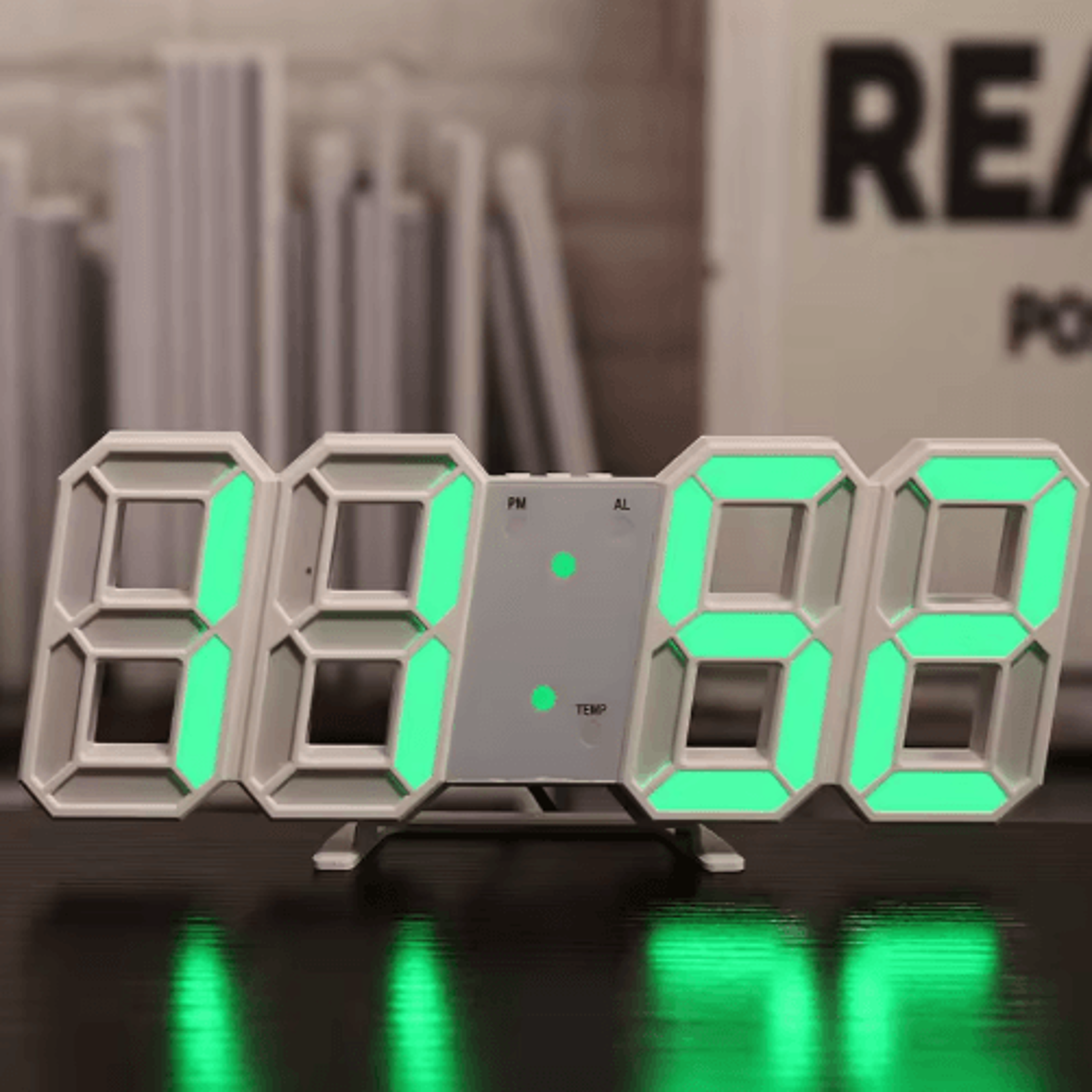 3D LED Digital Alarm Clock  Colorful Night Light With Temperature Display 7
