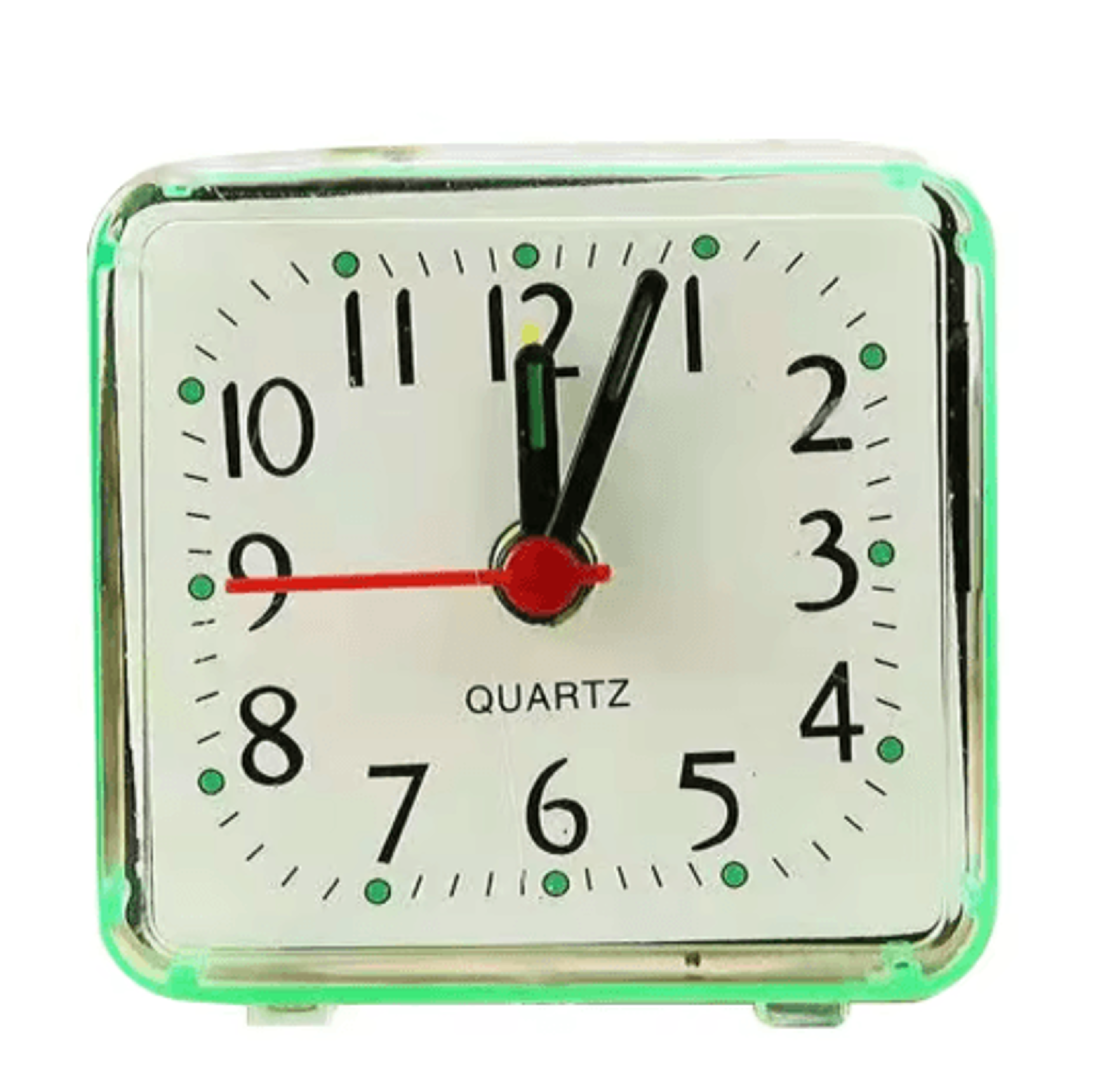 Compact Square Alarm Clock  Small Quartz Desk  Travel Clock 2